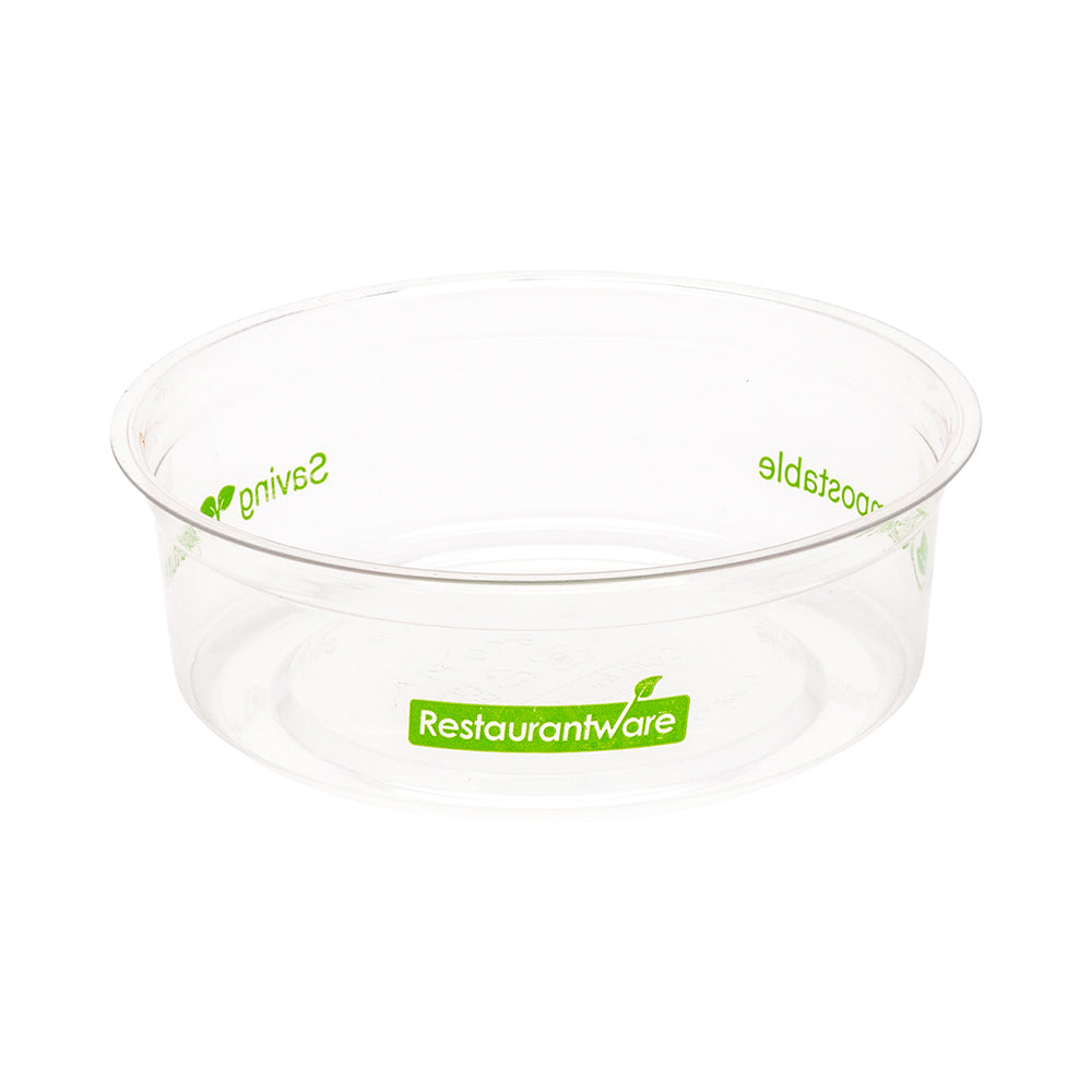 Eco-Friendly 8 oz Round Clear Plastic Deli Containers - Compostable Food Storage (4.75