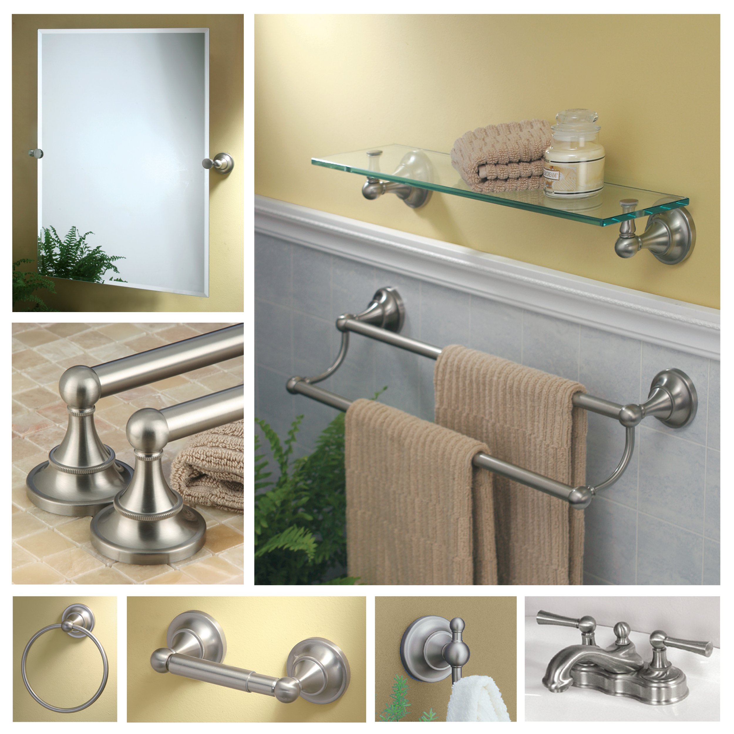 Gatco 4339 Tiara Oval Wall Mirror in Satin Nickel - Elegant Bathroom & Bedroom Decor for Home Interior Design
