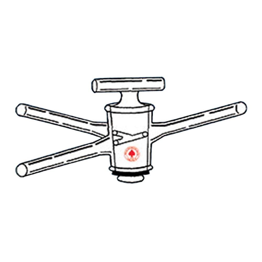 8213-25 High Vacuum Stopcock with T-Bore Solid Plug, 2mm Size - Ideal for Laboratory Glassware and Scientific Equipment