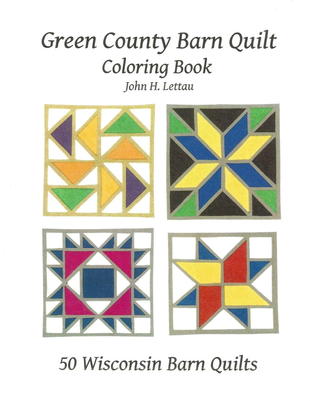 Green County Barn Quilt Coloring Book for Adults - Relaxing Folk Art Designs with Country Scenes | Stress Relief & Creative Hobby Activity
