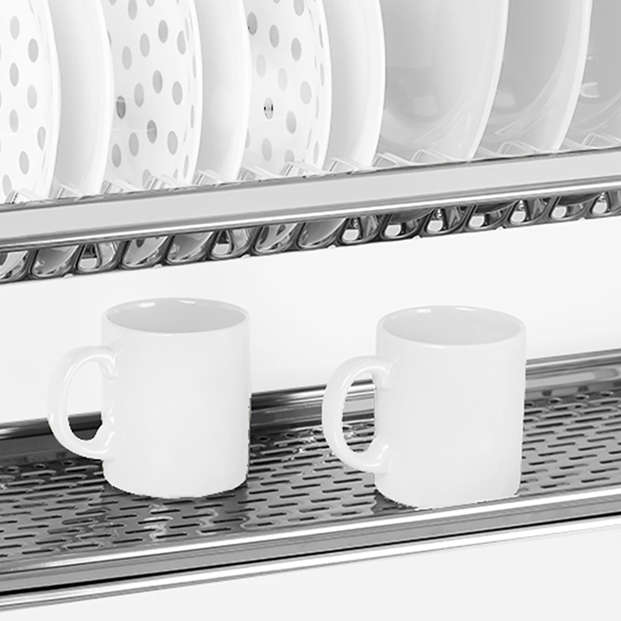 Stainless Steel Dish Drying Rack for Standard 50cm Kitchen Cabinet - Chrome Finish, 50cm Width | Space-Saving Kitchen Organizer for Dishes, Cups & Utensils | Perfect for Small Apartments & Compact Kitchens