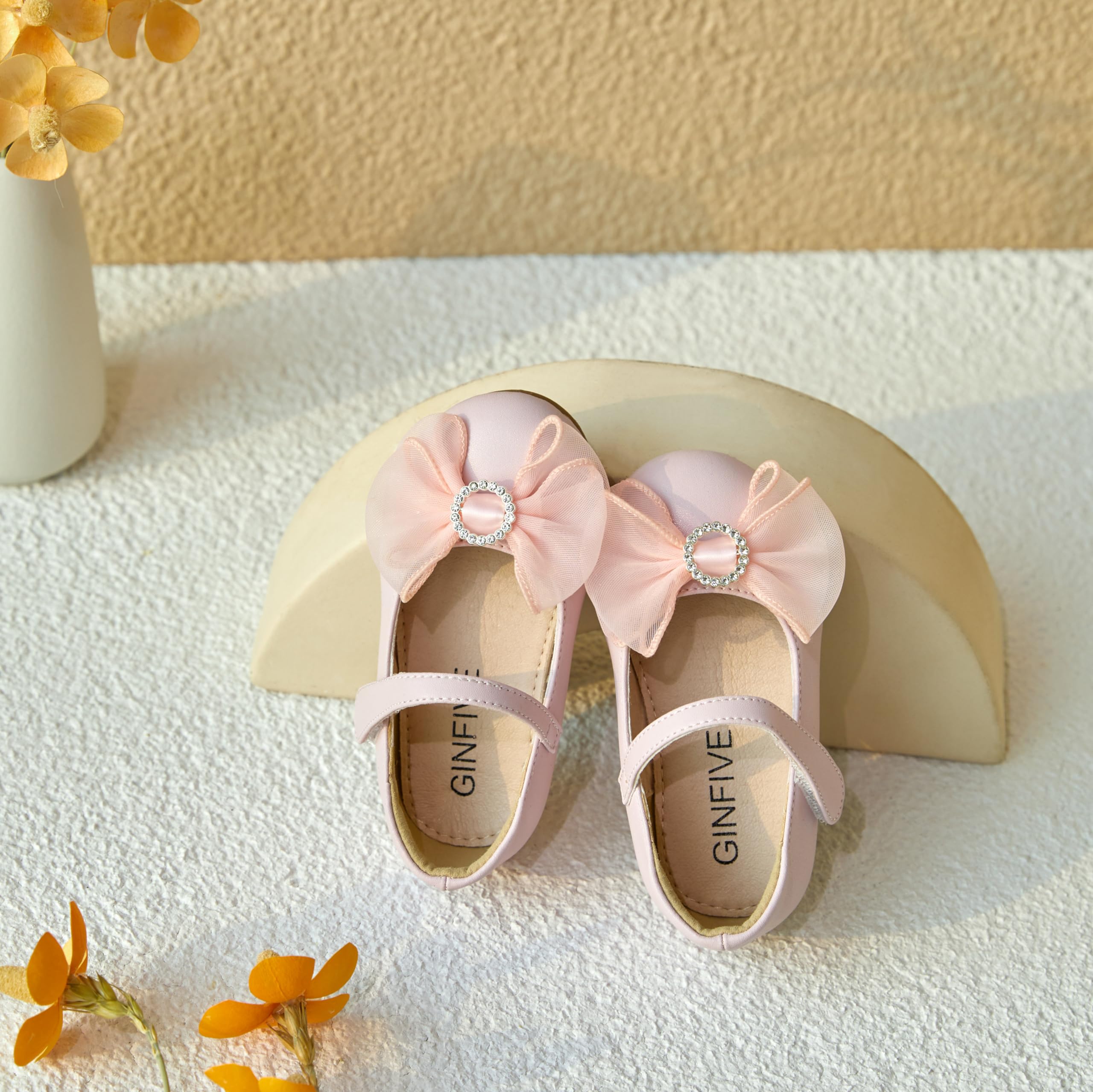 GINFIVE Toddler Girls Dress Shoes - Mary Janes Ballerina Flats for Little Girls | Perfect for Weddings, Parties & School Events