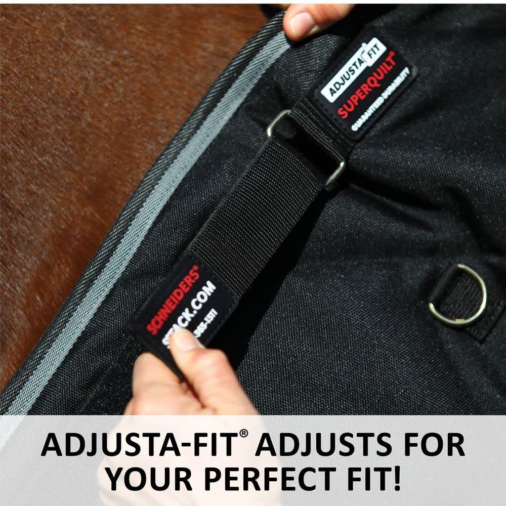 SuperQuilt Midweight Stable Horse Blanket – Breathable & Warm Winter Waterproof Horse Blanket with Pressure-Free Wither Relief & V-Free Leg Strap – Ideal for Cold Weather Riding, Stable Use & Trail Riding