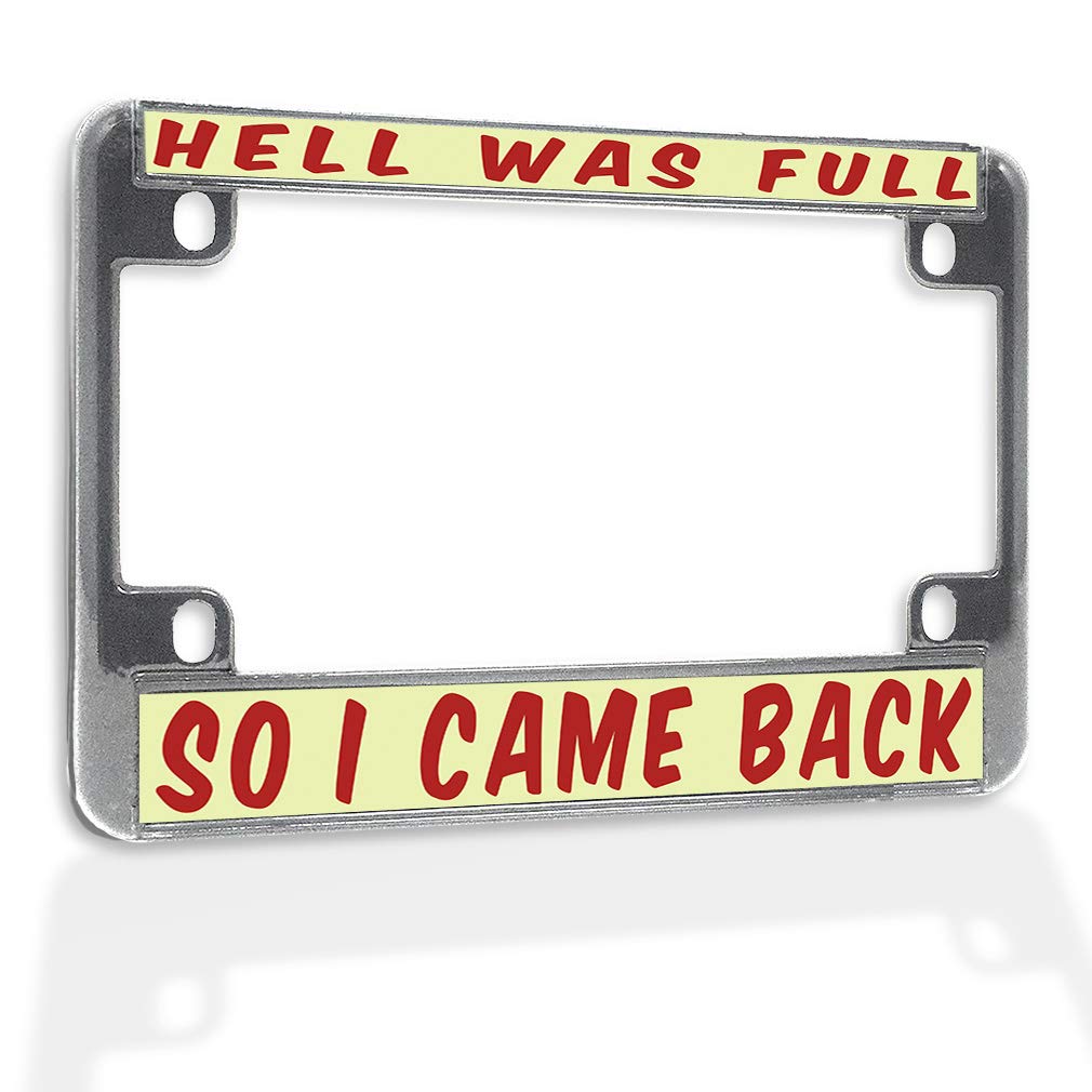 Funny Metal Bike License Plate Frame - Weatherproof Motorcycle Accessory for Road Trips