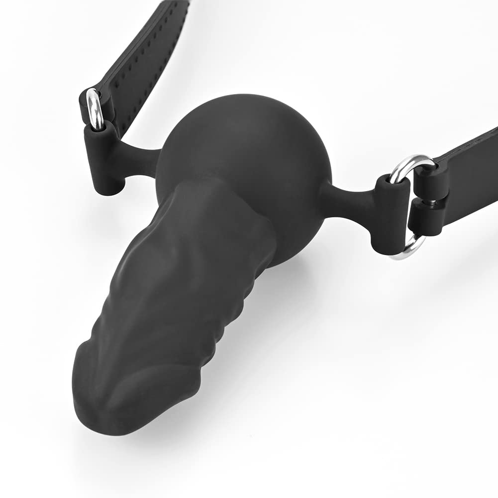 Adjustable Ball Gag with Leather Straps - SM Bondage Toy for Cosplay & Roleplay