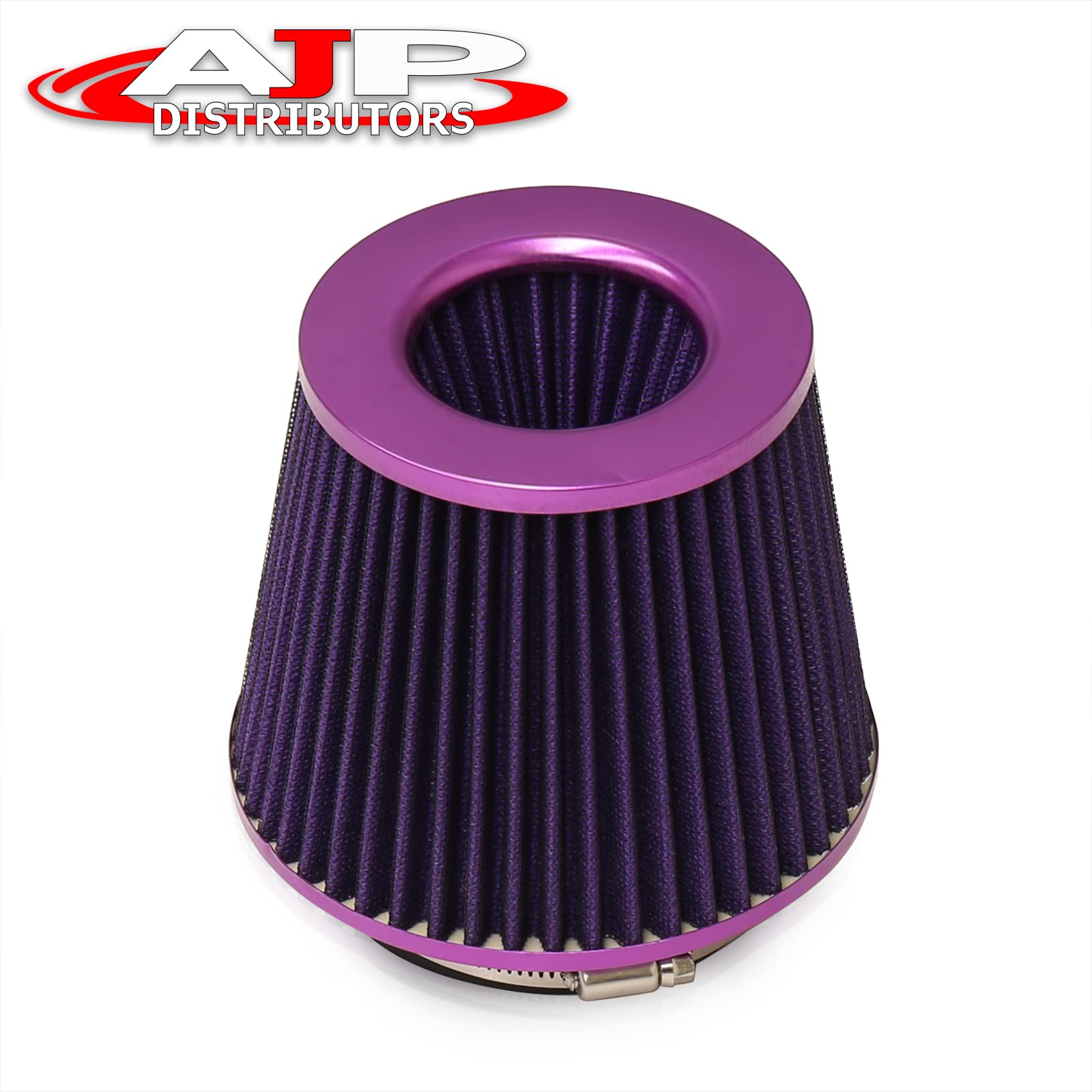 High-Performance Cold Air Intake Short Ram Turbo Supercharger Forced Induction System with Washable Dry Mesh Cone Air Filter (Purple) - Universal 4