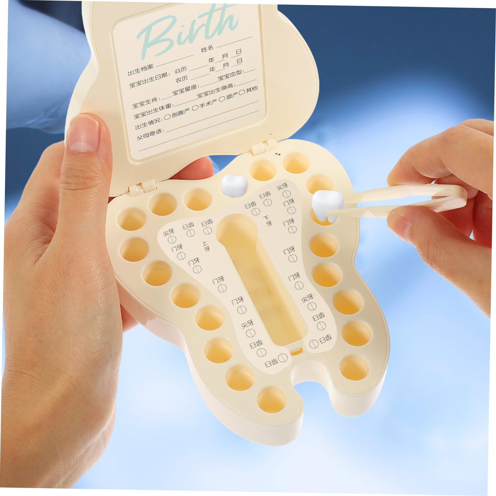 HEMOTON 3-Piece Kids Tooth Keepsake Box - Baby Tooth Holder for Lost Teeth, First Tooth Souvenir Storage with Fetal Hair Compartment - Perfect for Tooth Fairy Gifts & Childhood Memorabilia