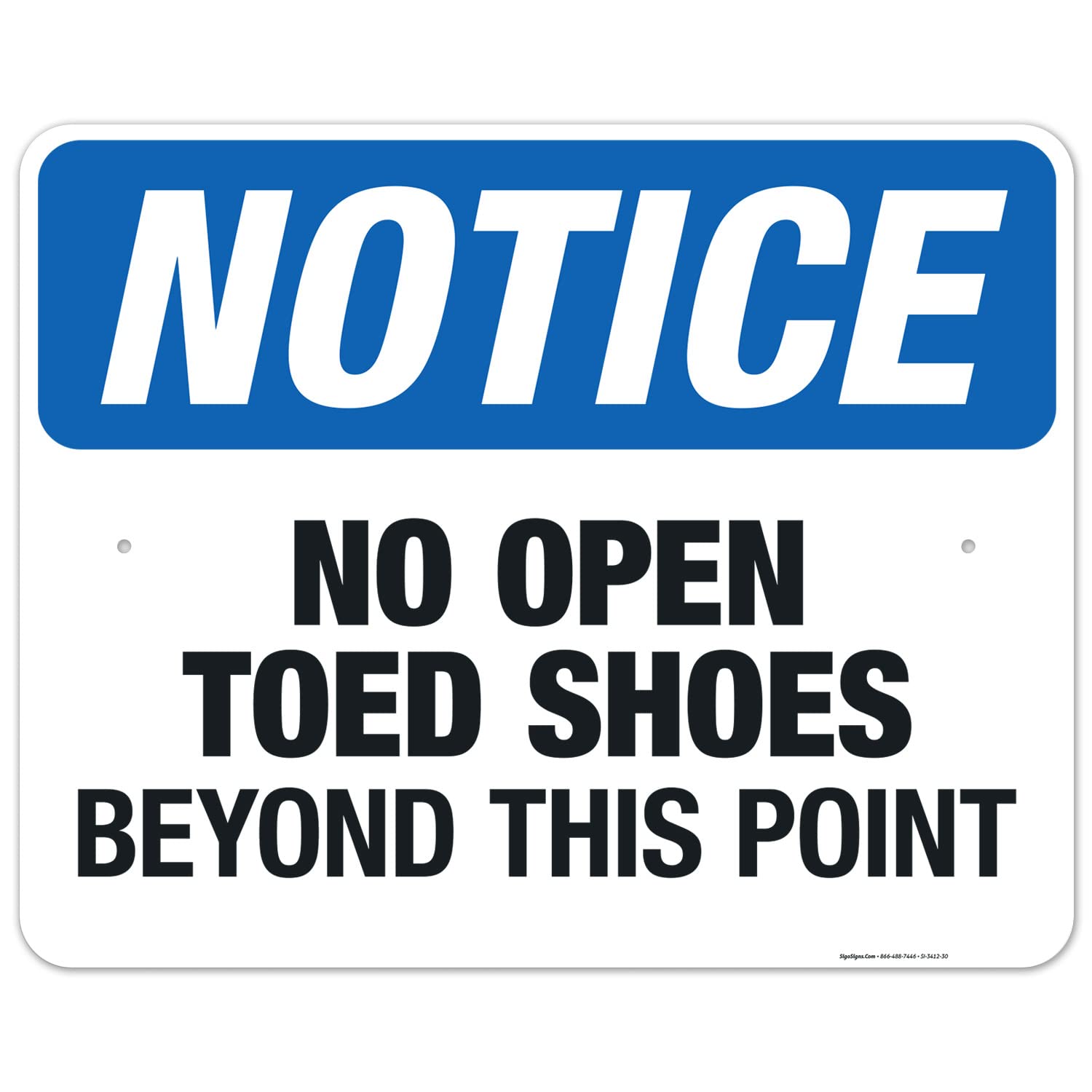 No Open Toed Shoes Beyond This Point Sign - OSHA Compliant 24x30 Inches, Rust-Free .063 Aluminum, Fade-Resistant for Indoor & Outdoor Use - Made in USA - Perfect for Construction Sites, Factories & Safety Zones