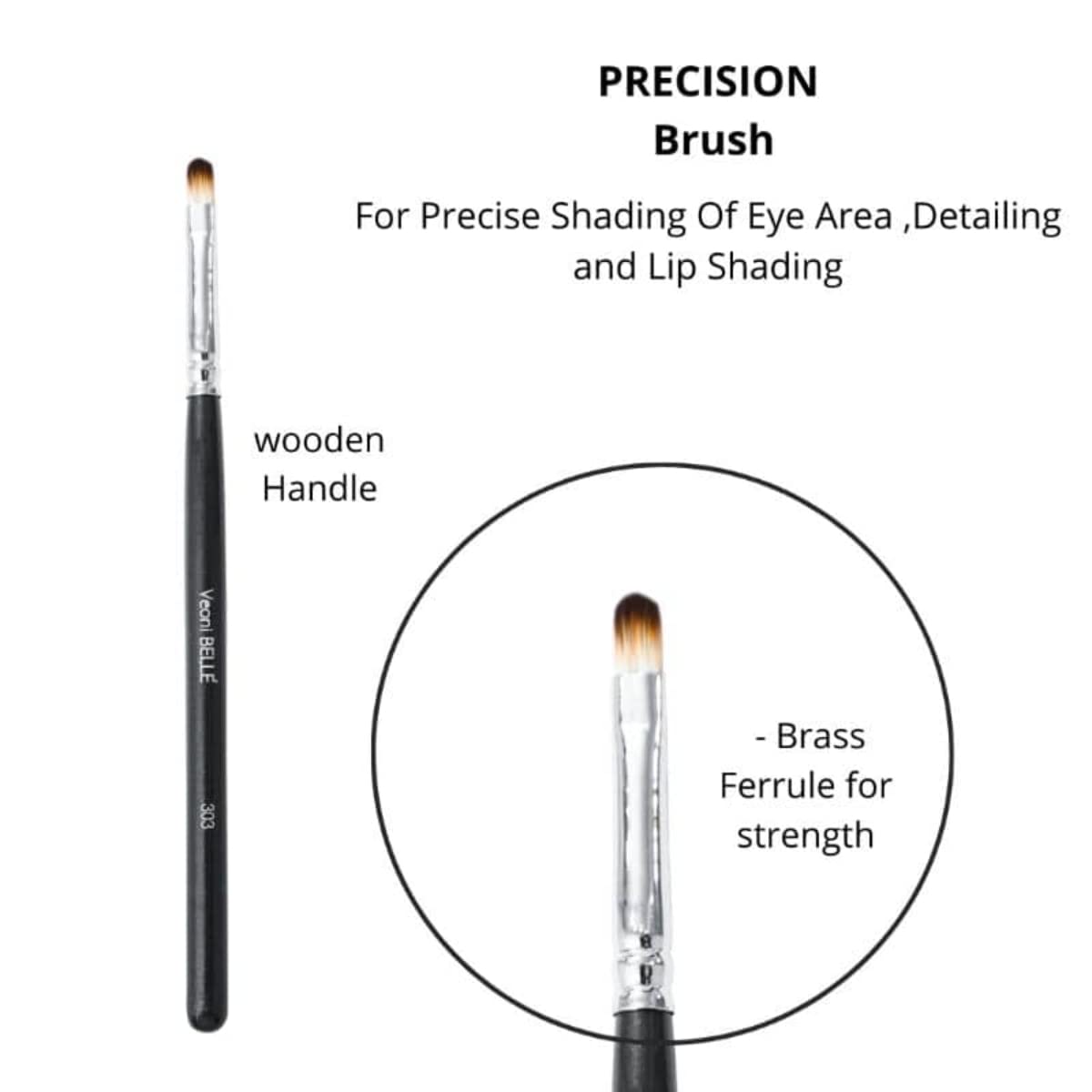Veoni Belle Travel Makeup Brush Set - Foundation Brush, Powder Brush, Eyeshadow Blending Brush & Flat Brush | Soft Bristles Cosmetic Brushes Kit for Women | Perfect for Travel, Daily Makeup & Professional Application
