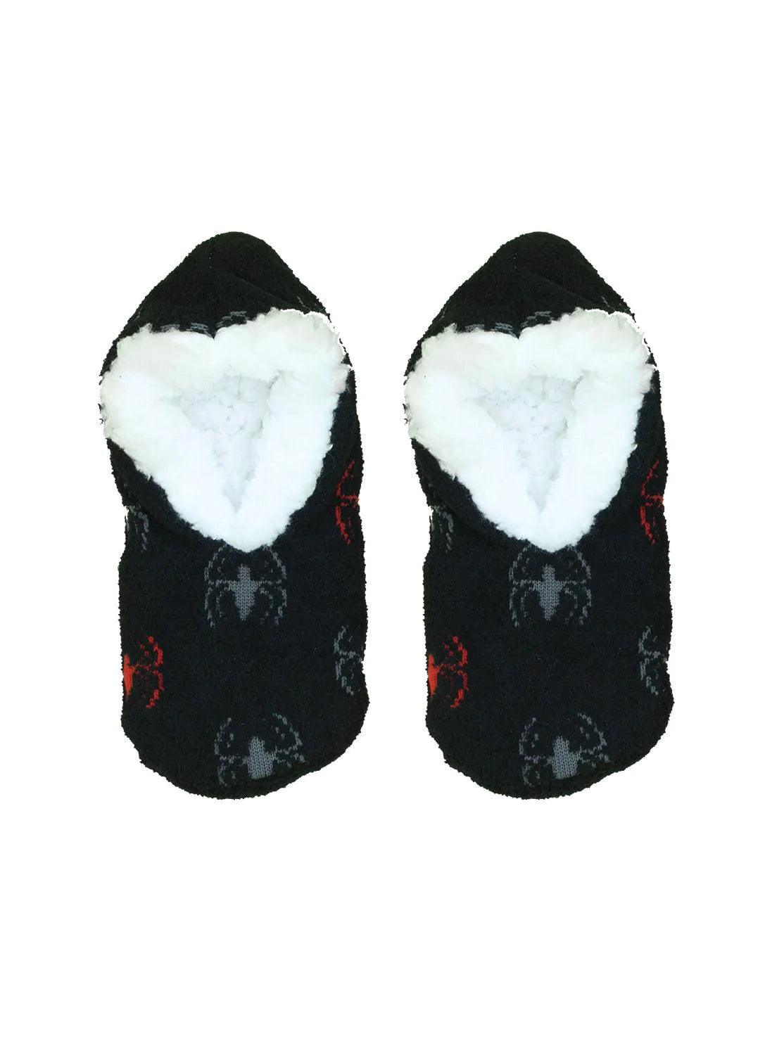 Spider-Man Slipper Socks for Boys - 2 Pack Non-Slip Cozy House Slippers - Perfect for Indoor Play, Cosplay & Superhero Themed Birthday Gifts