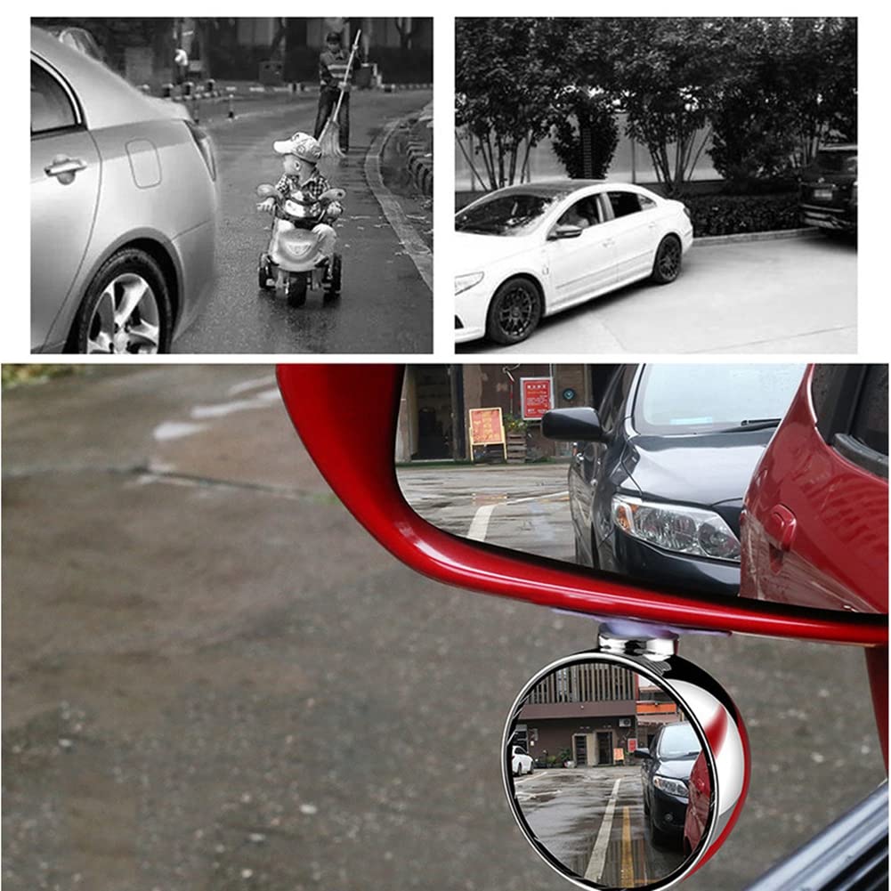 360° Adjustable Wide Angle Blind Spot Mirror for Cars & Trucks - Universal Fit Side Rearview Mirror, 65mm White - Enhance Safety for Parking, Lane Changes & Reversing