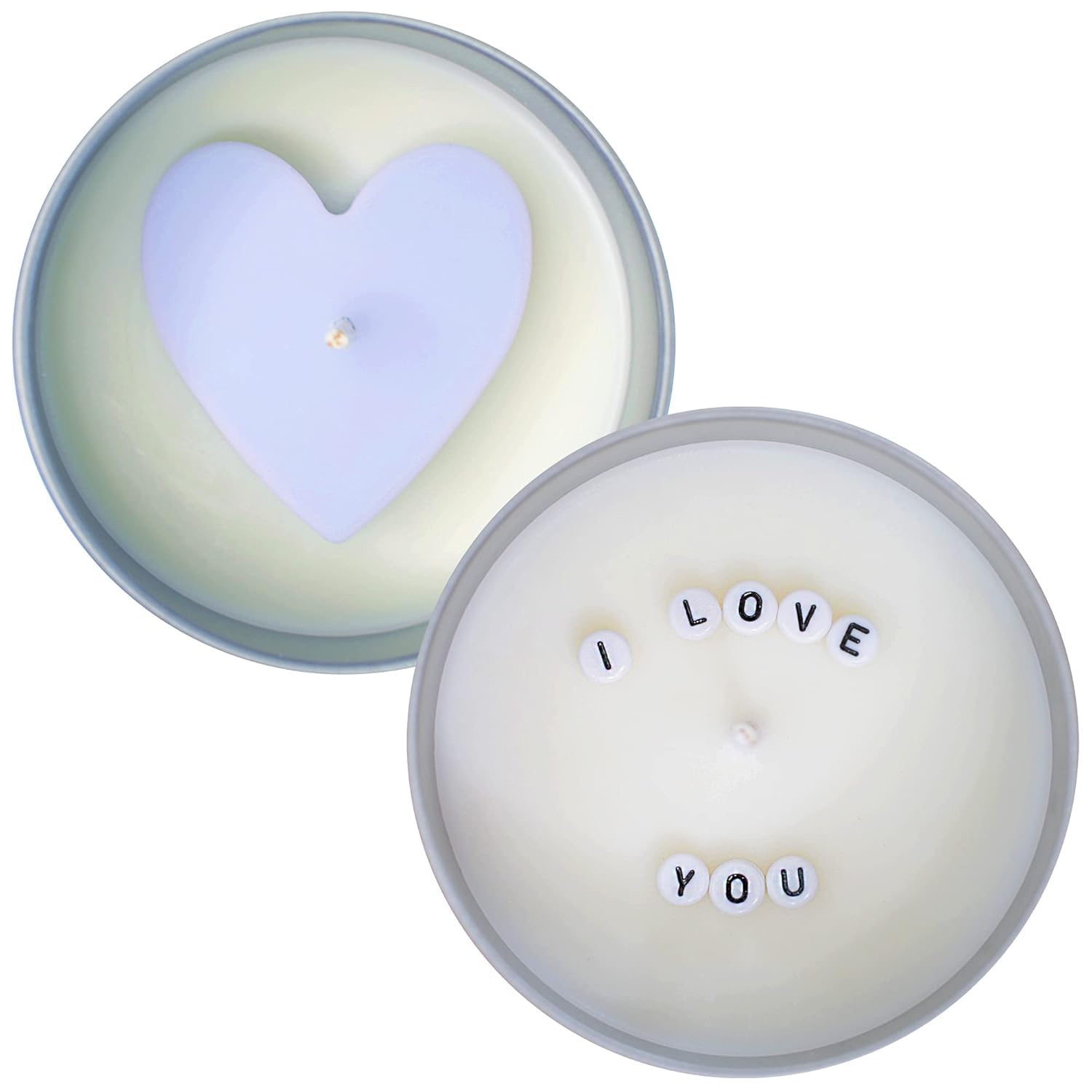 I Love You Hidden Message Soy Candle - Romantic Blue Heart Scented Candle for Couples, Best Gift for Her & Him - Perfect for Anniversaries, Valentine's Day & Romantic Evenings