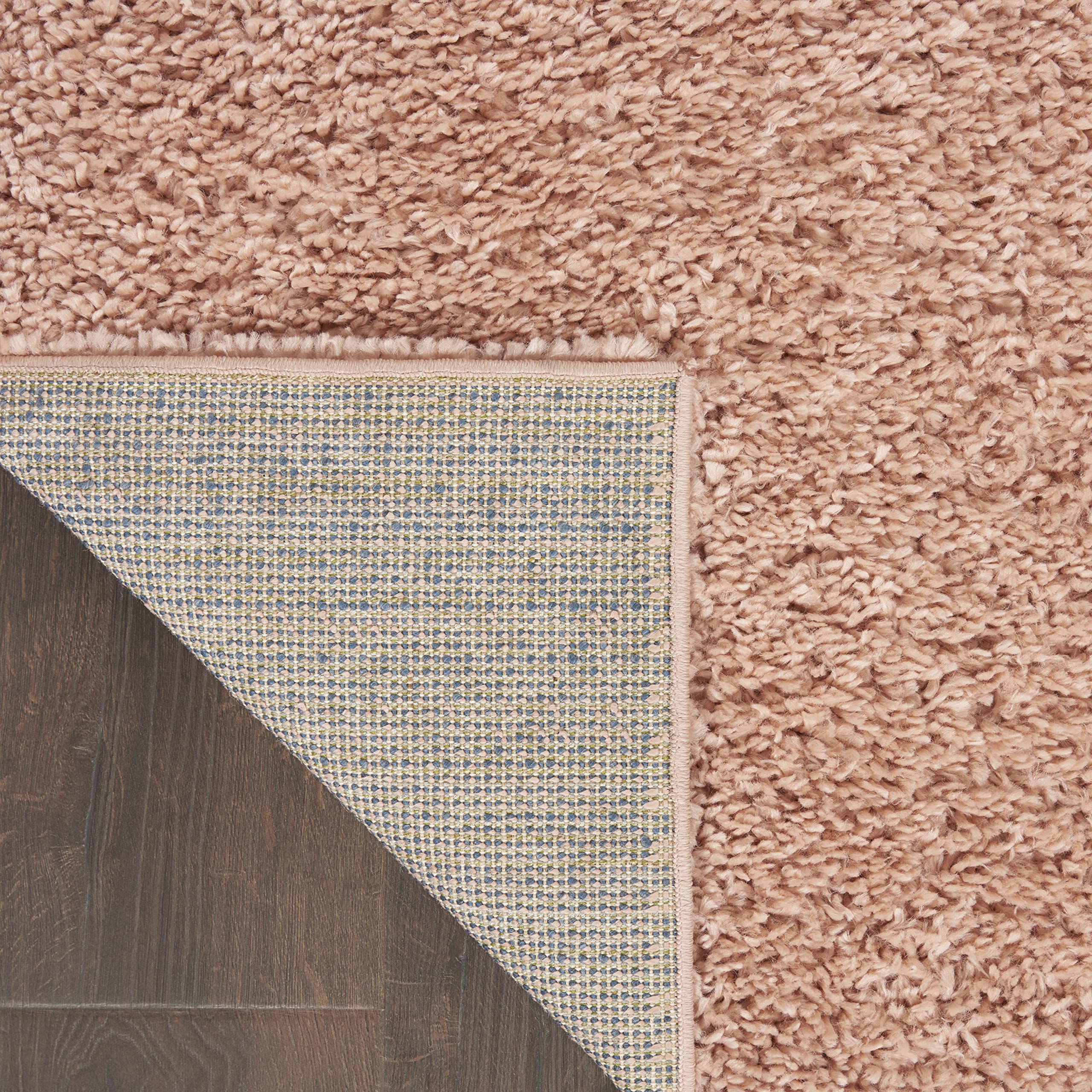 Nourison Malibu Shag Solid Blush 9' x 12' Area Rug - Soft Plush Easy-Clean Non-Shedding Shaggy Carpet for Bedroom, Living Room, Dining Room & Kitchen - Perfect for Cozy Home Decor and High-Traffic Areas