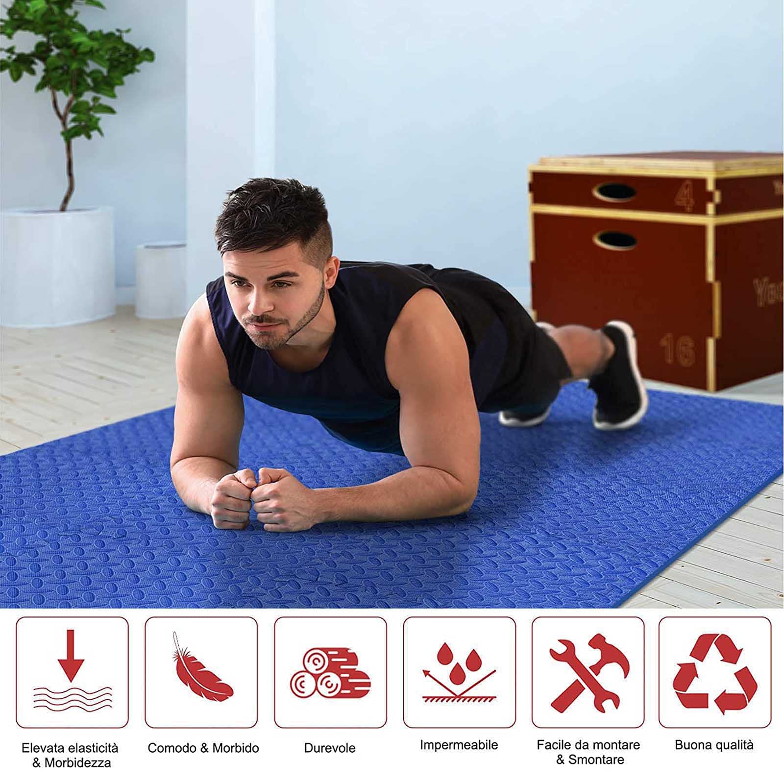 Premium EVA Foam Exercise Mats - 12-Piece Interlocking Puzzle Gym Floor Tiles (24