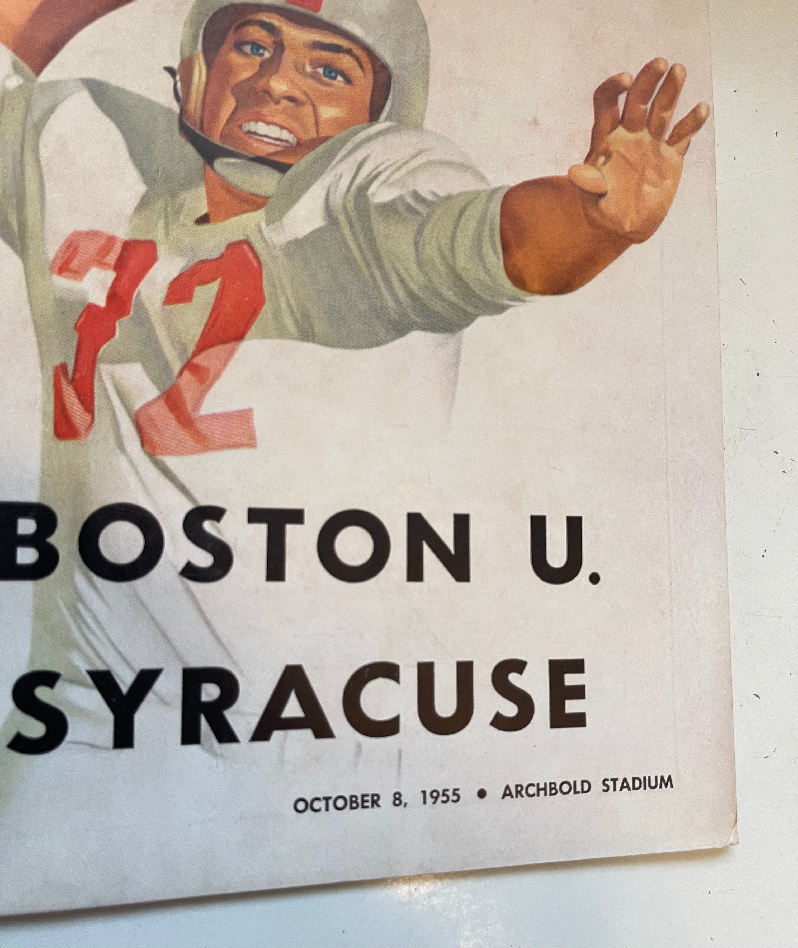 1955 Boston vs Syracuse Football Program - Vintage College Football Collectible for Fans & Memorabilia Enthusiasts