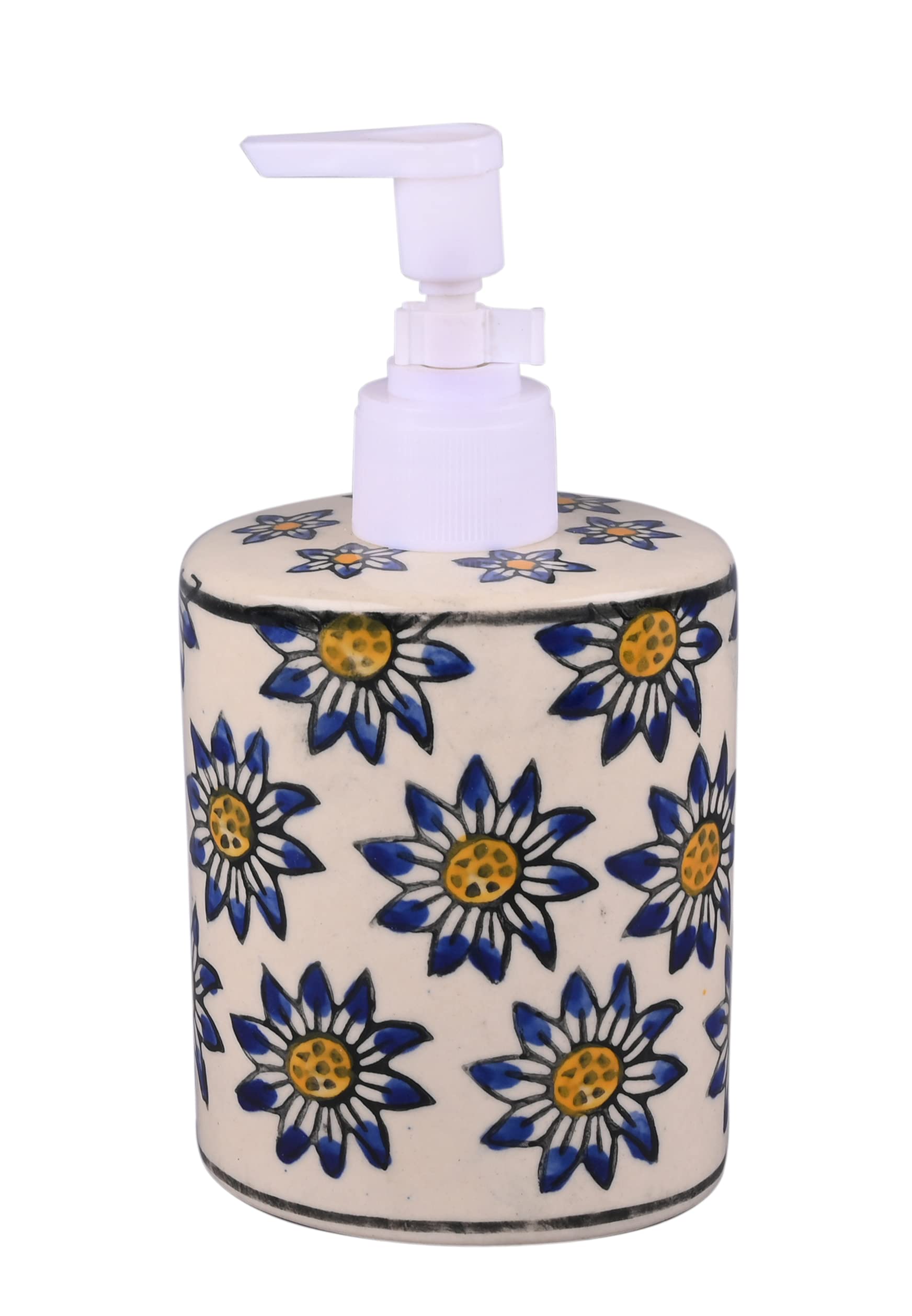 Refillable Ceramic Soap Dispenser Bottle with Pump - Elegant Hand Wash Container for Bathroom, Kitchen & Sink - Easy to Fill & Eco-Friendly