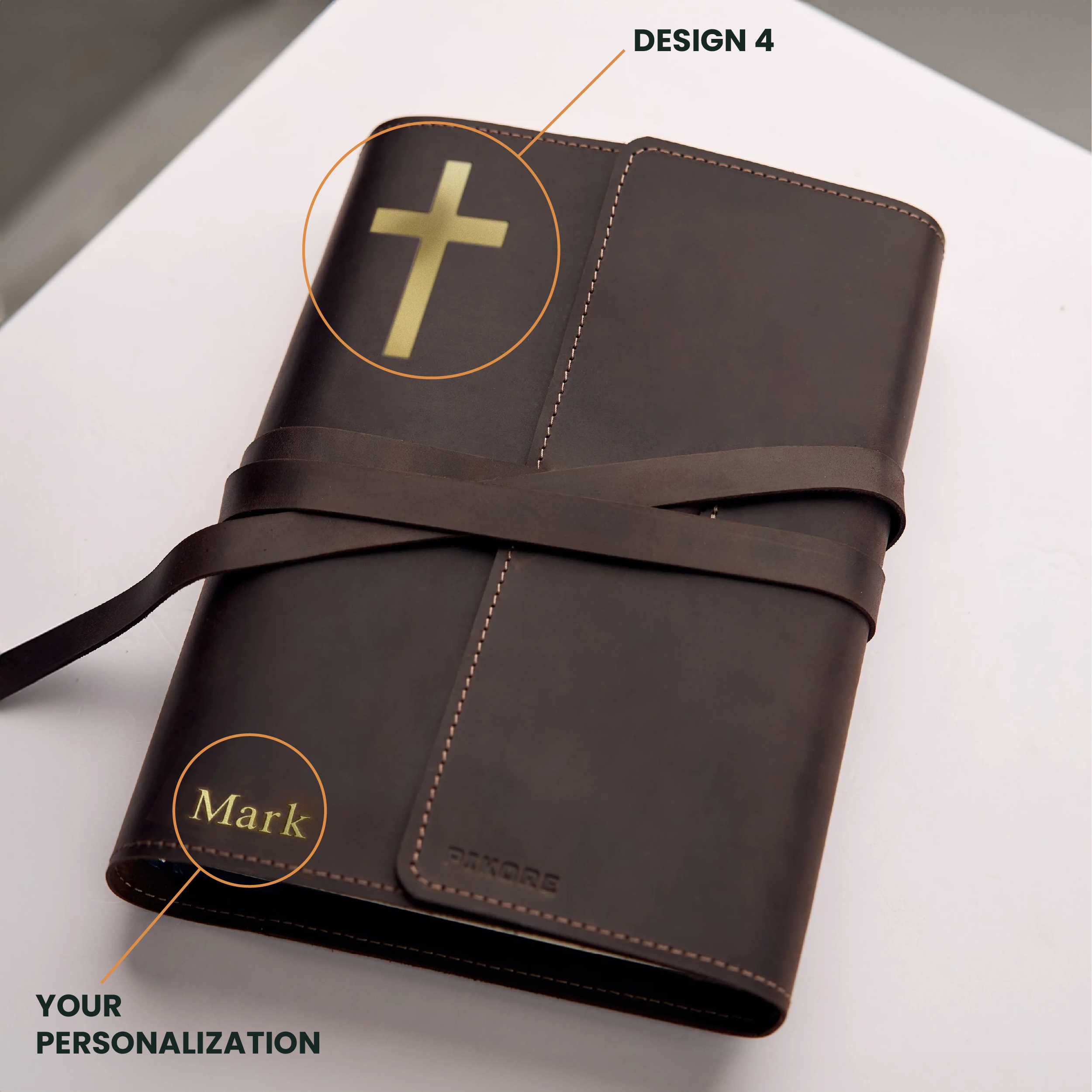Genuine Leather Bible Cover - Premium Handmade Bible Case for Men & Women - Perfect for Church, Travel, and Daily Bible Protection