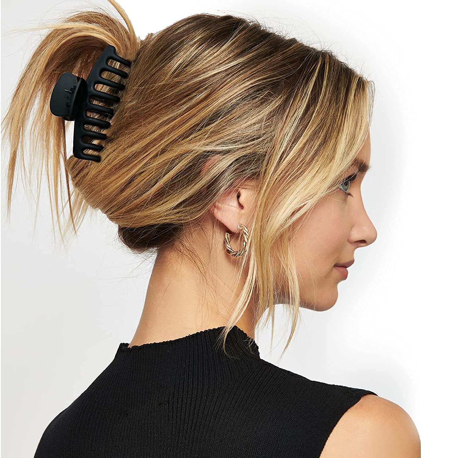Stylish Acrylic Hair Clips for Women - Large Hair Claw Clips (Pack of 4) - Perfect for Daily Use, Ponytails, Buns & Updos - Hair Accessories for Women