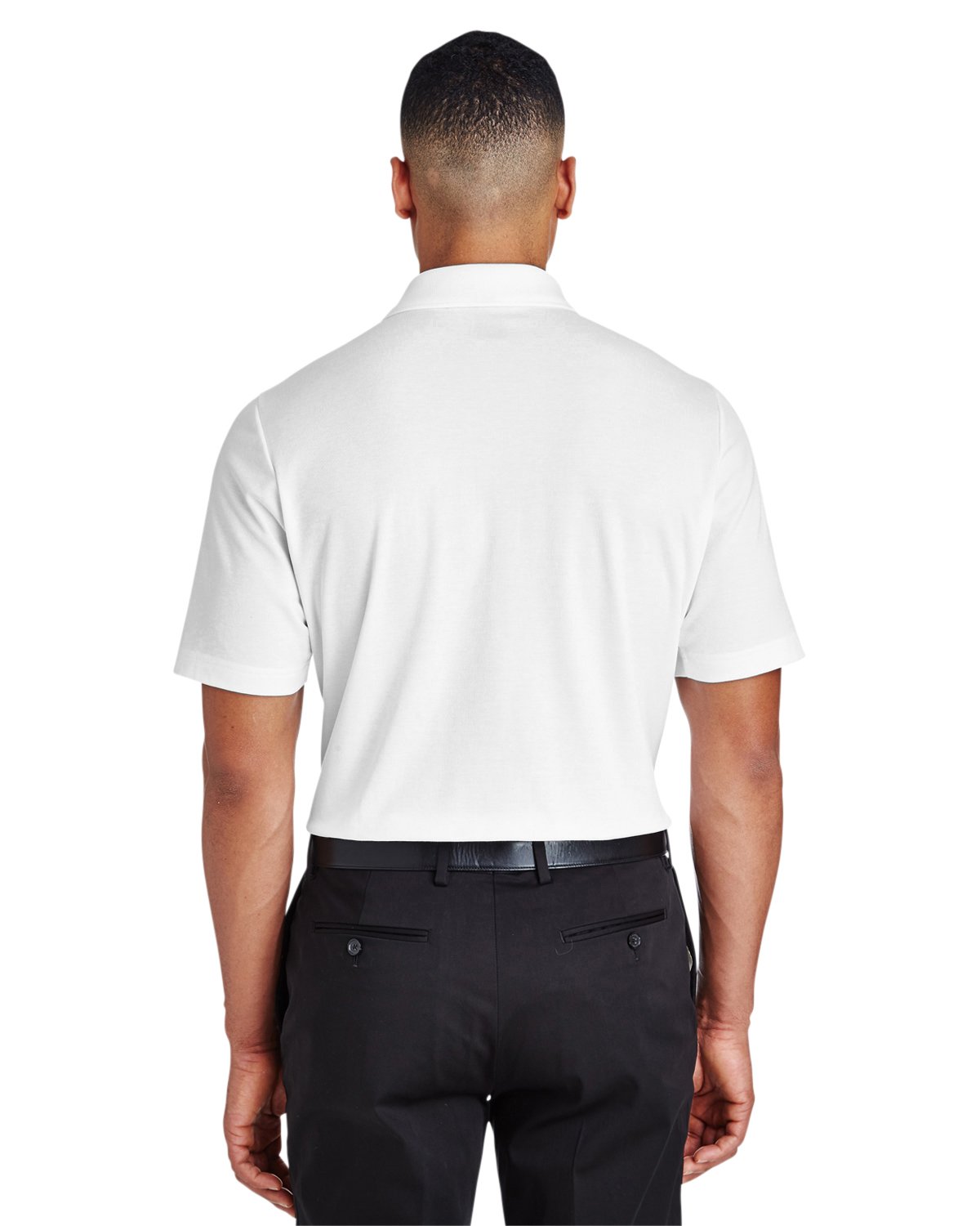 Devon & Jones CrownLux Performance™ Men's Tall Plaited Polo Shirt - Light White | Moisture-Wicking & Breathable Golf & Business Casual Wear
