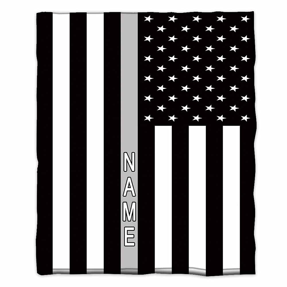Custom USA Flag Fleece Blanket - Personalized American Correctional Officer Gift - Soft Throw Blanket for Prison Guards & Jailers | Perfect for Home Decor, Office Appreciation Gifts & Patriotic Events