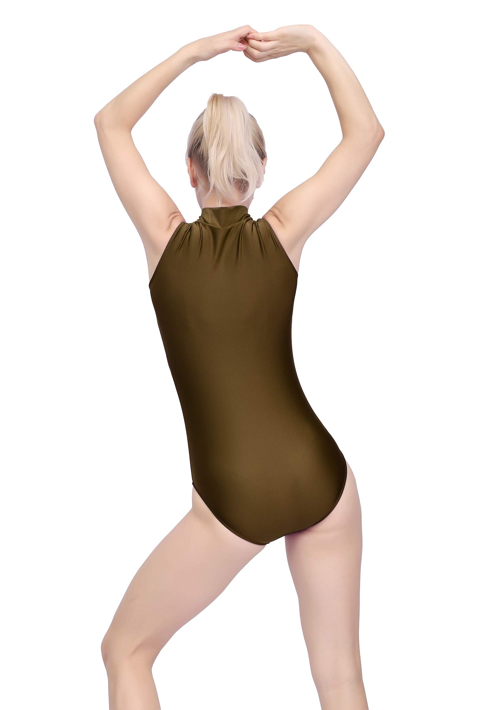 Women's Front Zipper High Neck Ballet Leotard - Stretch Gymnastics Bodysuit for Dance, Yoga & Performance - Perfect for Ballet Class, Recitals & Dance Practice