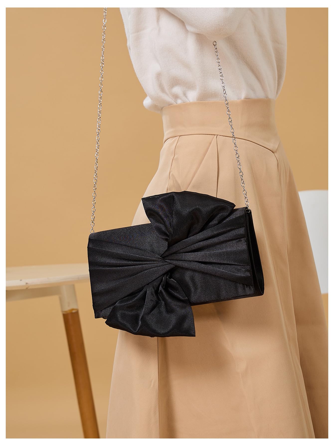 Verdusa Women's Twist Satin Clutch Evening Bag - Elegant Crossbody Purse for Party, Wedding & Formal Events | Perfect for Cocktail Dresses & Night Out Accessories