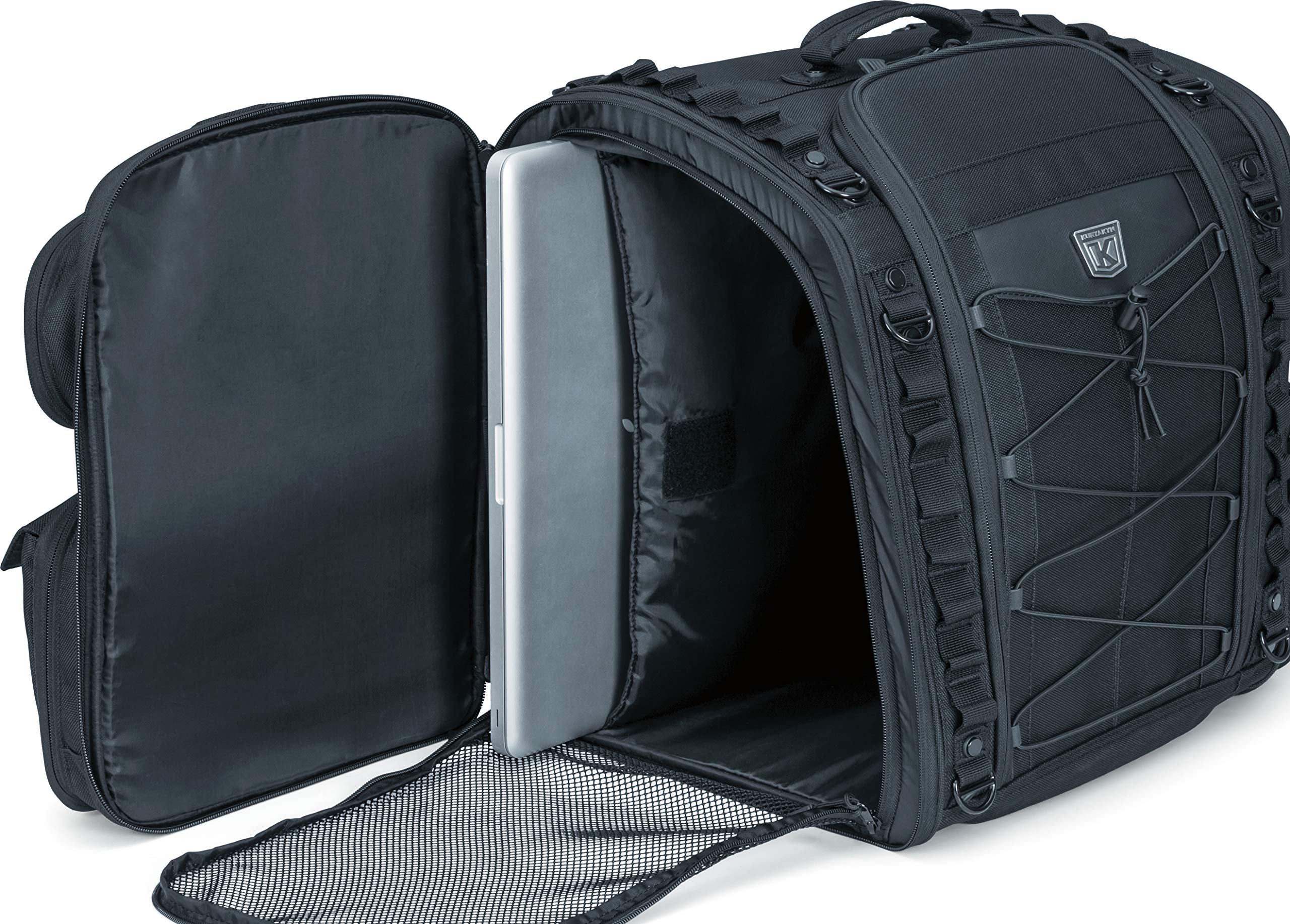**Kuryakyn 5284 Momentum Road Warrior Motorcycle Travel Luggage – Weatherproof Seat/Trunk/Rack Bag with Sissy Bar Straps, Black – Ideal for Long-Distance Rides & Adventure Touring**