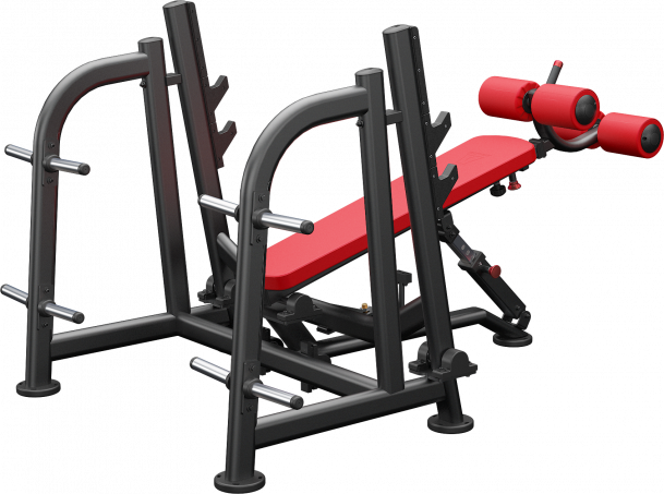 ATLANTIS Olympic Flat & Decline Bench Press with Pivot - Adjustable Weight Bench for Home Gym & Strength Training