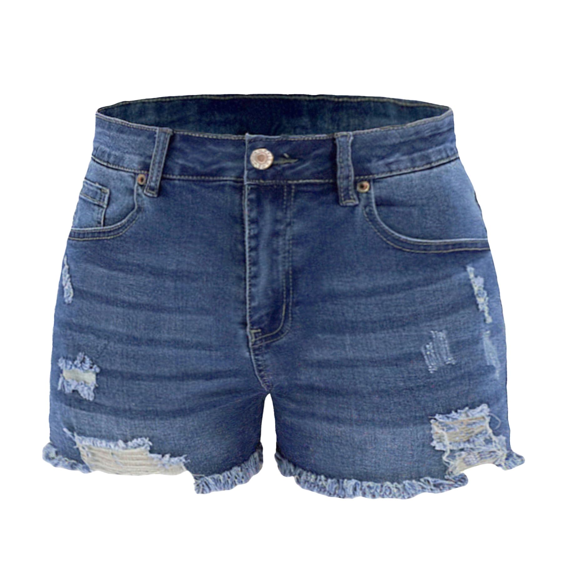 Atditama Women's Ripped Denim Shorts - Stretch Skinny High Waist Frayed Jean Shorts for Summer | Casual Beach Wear & Street Style Outfits