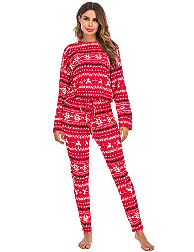 Women's Christmas Pajamas Set - Cozy Long Sleeve Sleepwear & Lounge Pjs for Holiday Nights - Perfect for Family Matching, Christmas Eve & Winter Relaxation