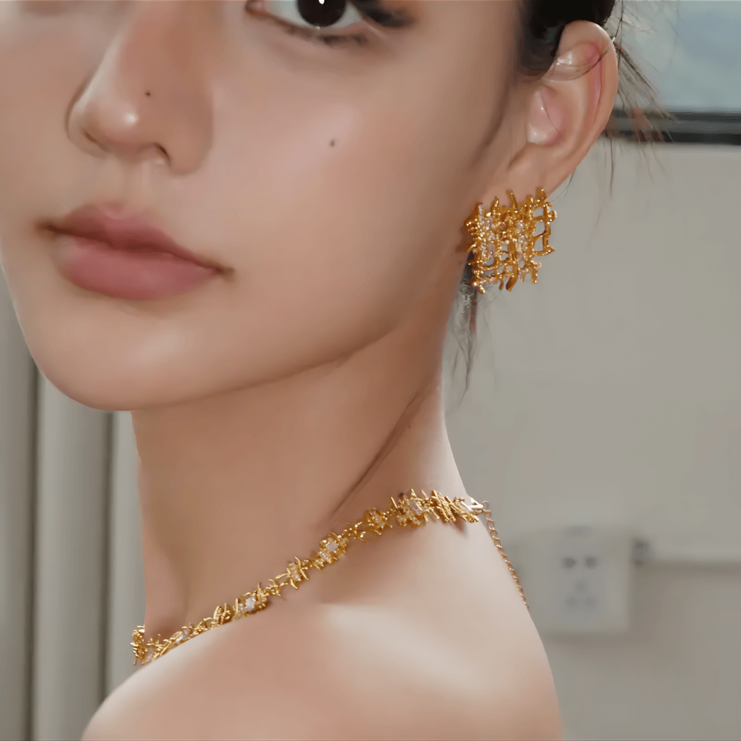 Elegant Braided Woven Dainty Choker Necklace Set for Women | Trendy Boho Jewelry Gift | Perfect for Parties, Weddings & Everyday Wear (Style A0946)