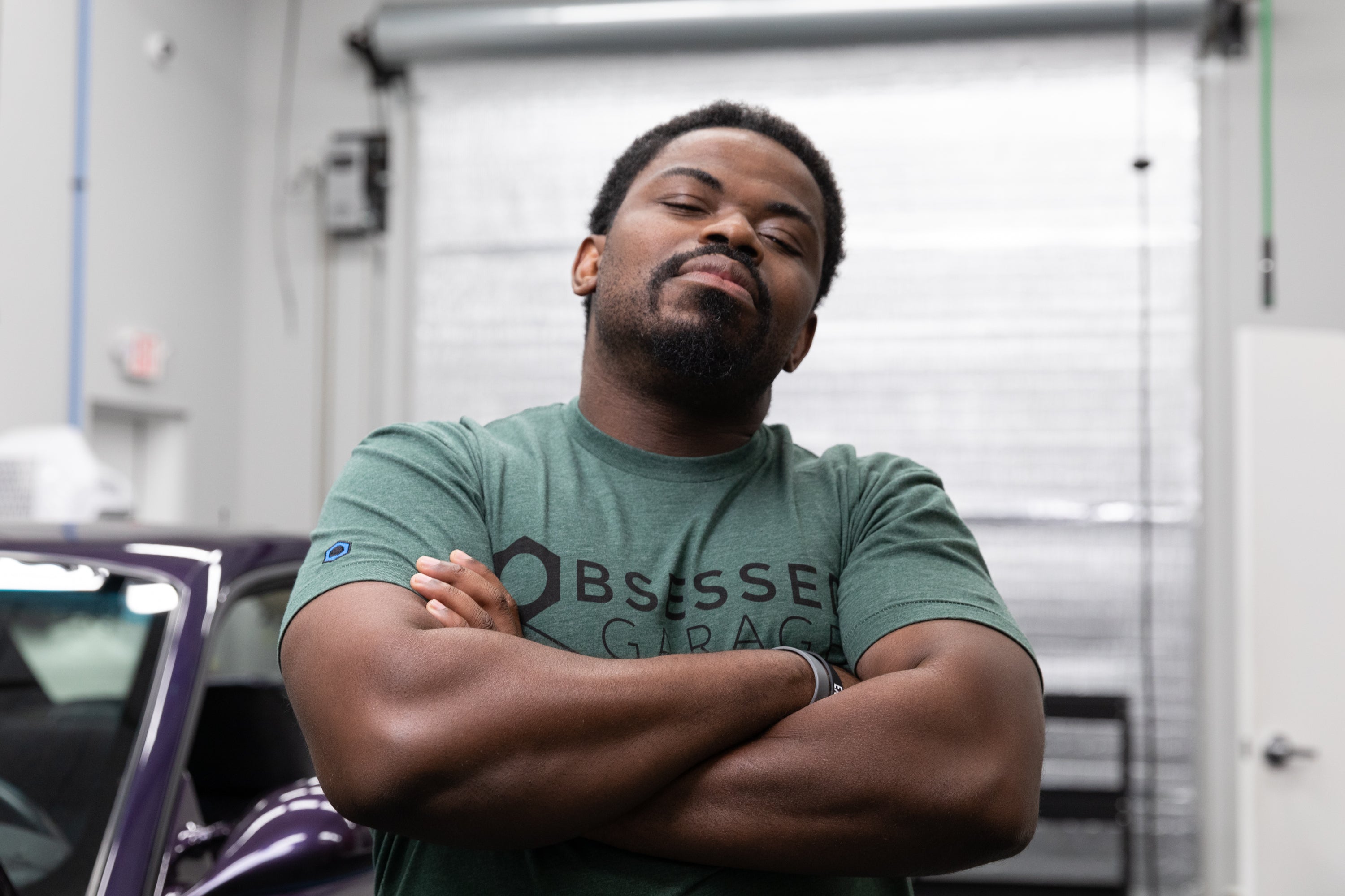 Obsessed Garage Logo T-Shirt - Premium Cotton Tee for Car Enthusiasts - Perfect for Car Shows, Meetups & Casual Wear