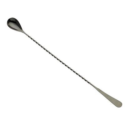 Barfly 13 Japanese Style Bar Spoon - Gun Metal Black Cocktail Mixing Tool for Professional Bartenders & Home Bars
