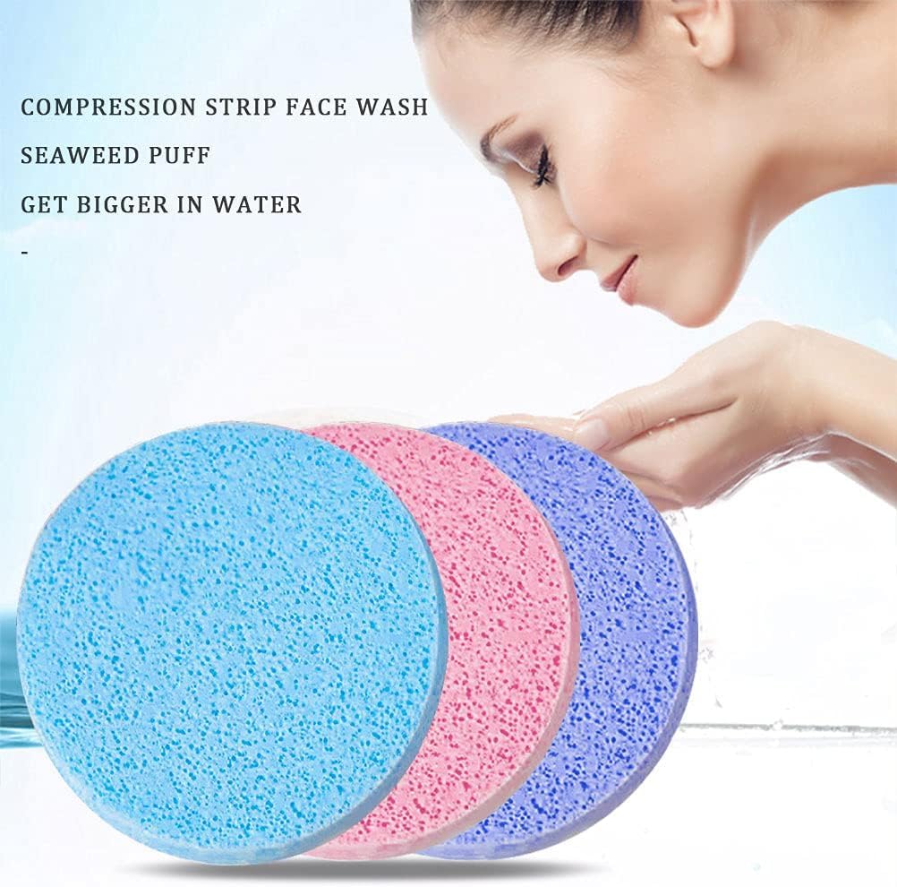 12-Pack Professional Compressed Facial Sponges for Makeup Removal & Deep Cleansing - Round Exfoliating Sponge Pads for Estheticians, Spa, Face Washing & Mask Application - Perfect for Daily Skincare & Salon Treatments