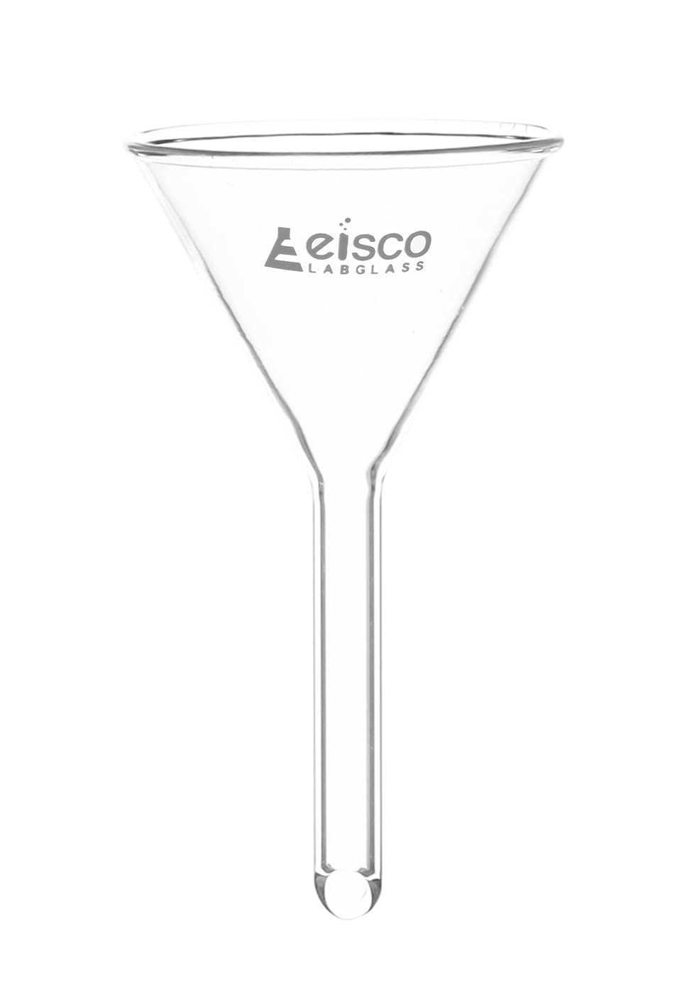 EISCO 25mm Borosilicate Glass Filter Funnel with 60º Angle & 6.3mm Plain Stem - Lab Grade Filtration Equipment for Chemistry Experiments, Distillation, and Scientific Research