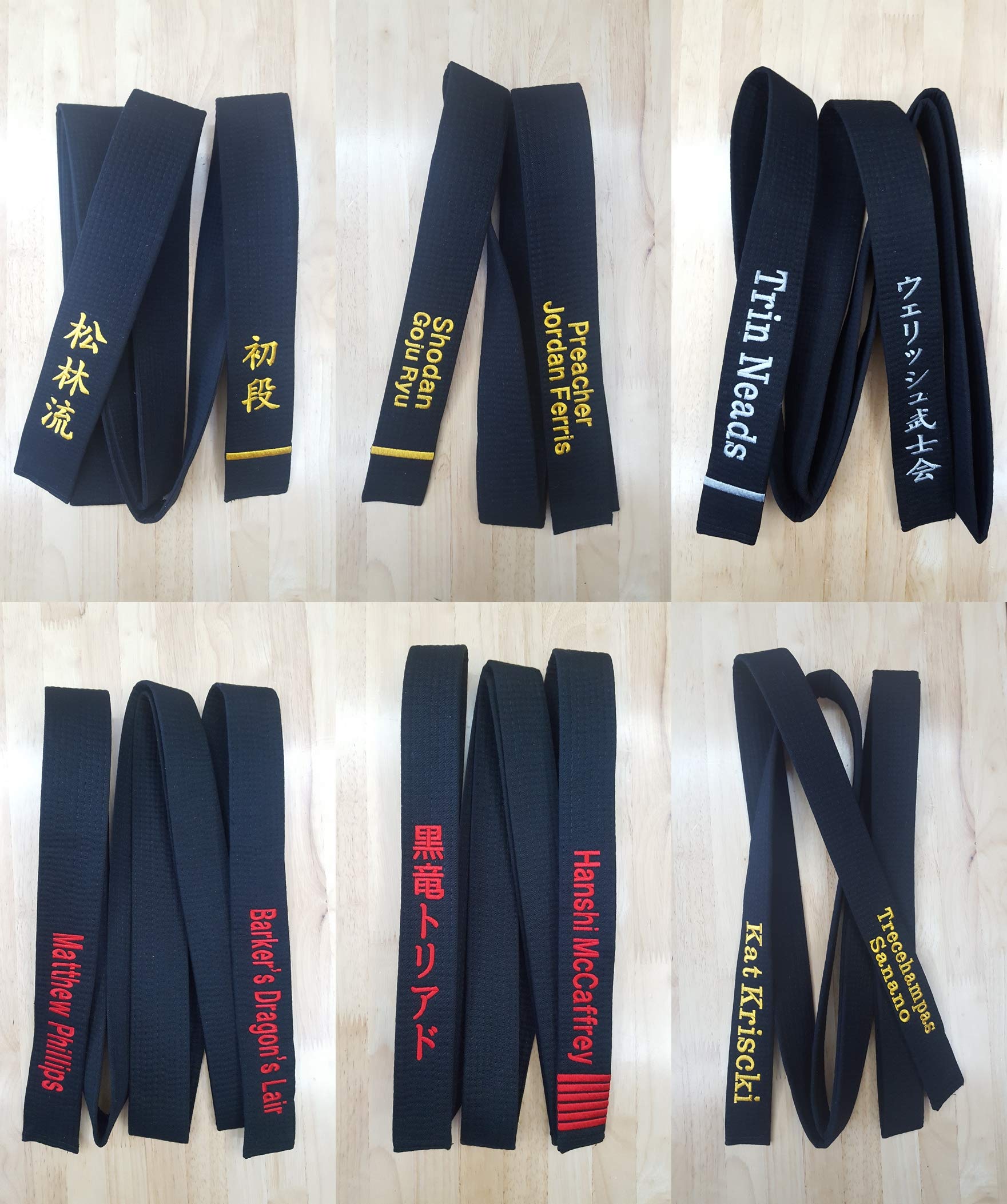 Premium Black Martial Arts Belt for Karate, Taekwondo, Judo & BJJ - 2.0