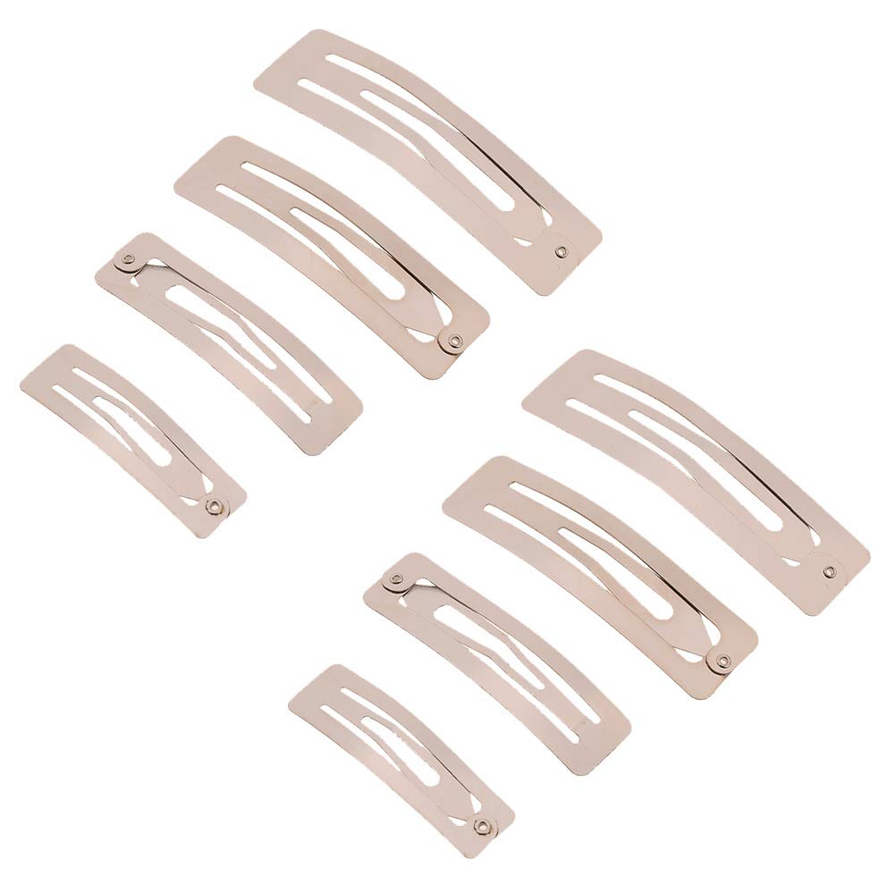 80 Pack Silver Metal Snap Hair Clips for Women & Girls - Strong Rectangle Hair Barrettes for Bangs & Styling - Perfect for School, Work, Parties & Everyday Use
