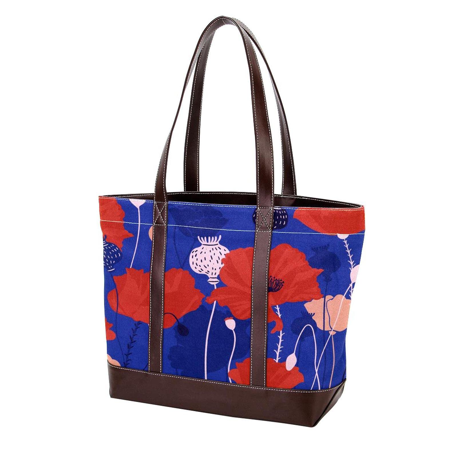 Colorful Rainbow Pattern Large Tote Bags for Women - Leather Canvas Shoulder Bag, Top Handle Satchel & Hobo Purse - Perfect for Shopping, Beach, Work & Travel