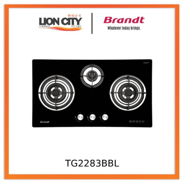 Brandt TG2283BBL 3 Burner Gas Stove - Premium Stainless Steel Cooktop for Home Kitchen, Perfect for Boiling, Frying & Simmering | Ideal for Apartments, RVs & Outdoor Cooking