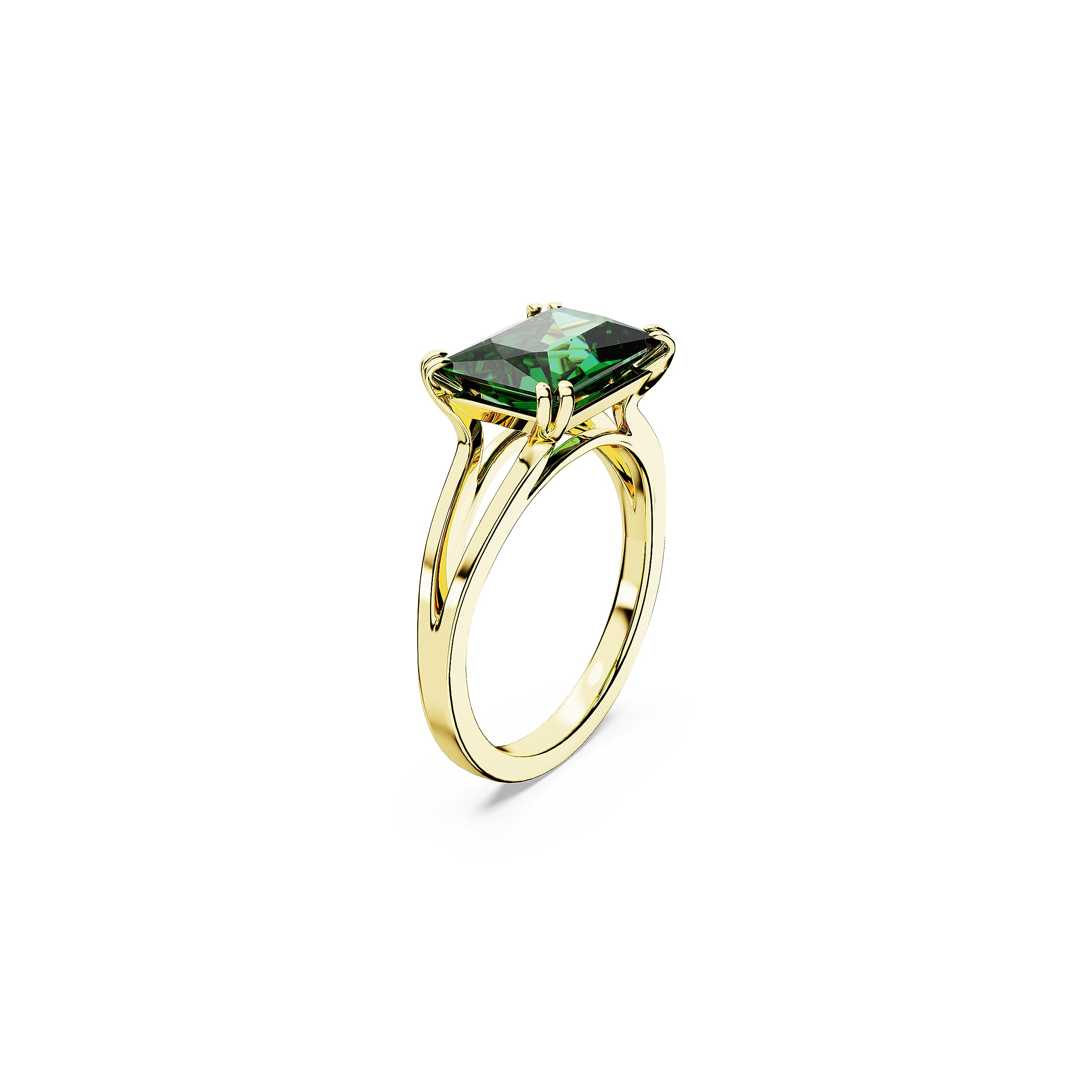 Swarovski Matrix Cocktail Ring with Genuine Green Crystal - Elegant Evening Party Jewelry for Women
