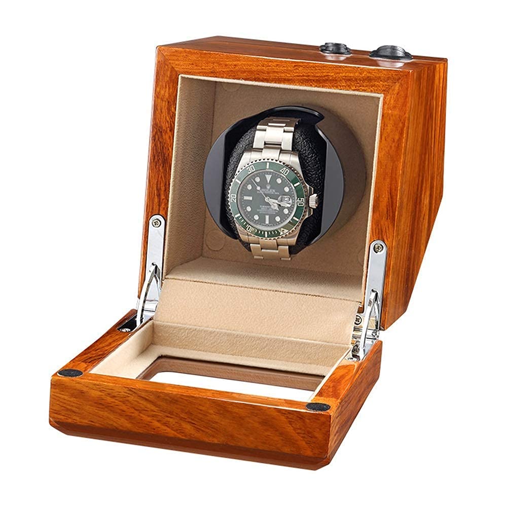 Premium Solid Wood Automatic Watch Winder with 4 Rotation Modes & Ultra-Quiet Motor - Soft Flexible Watch Pillows Included | Perfect for Automatic Watch Collection Storage & Display (Home/Office Use)