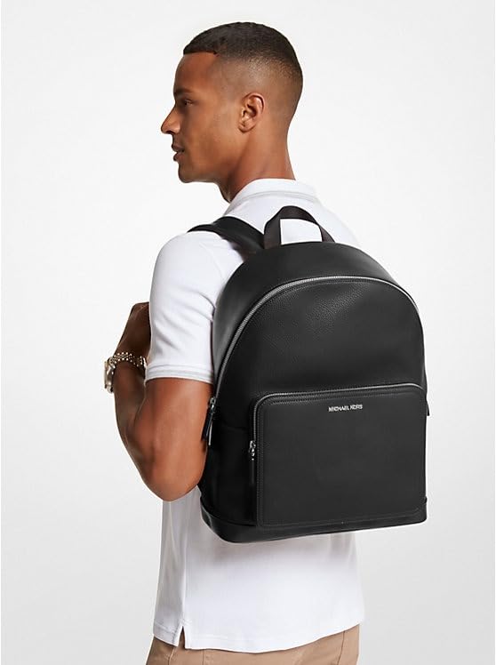 Michael Kors Men's Large MK Logo Commuter Backpack - Navy Blue Waterproof Laptop Bag for Work, Travel & College | Durable Business Backpack with USB Charging Port