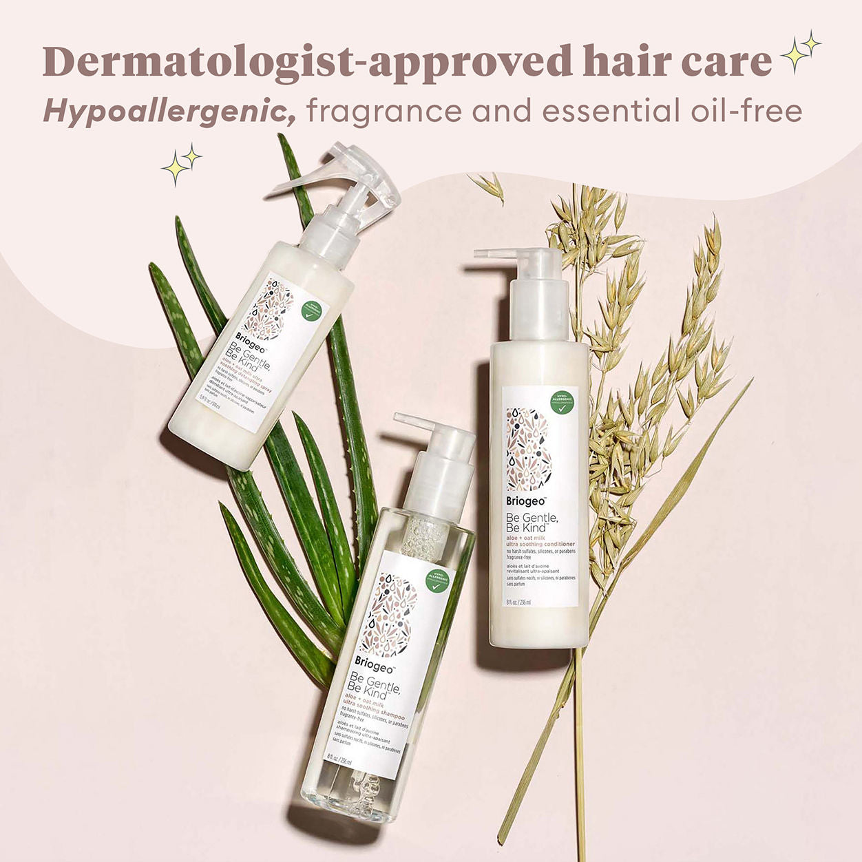 Gentle & Kind Aloe and Oat Milk Ultra Soothing Shampoo for Dry, Sensitive Scalp - Hydrating & Calming Hair Care for Daily Use at Home or Salon