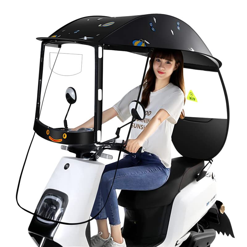 Universal Electric Motorcycle Rain Cover & Sunshade Canopy - Waterproof UV Protection for Scooters, E-Bikes, Battery Cars & Motorcycles - Perfect for Outdoor Parking & Commuting