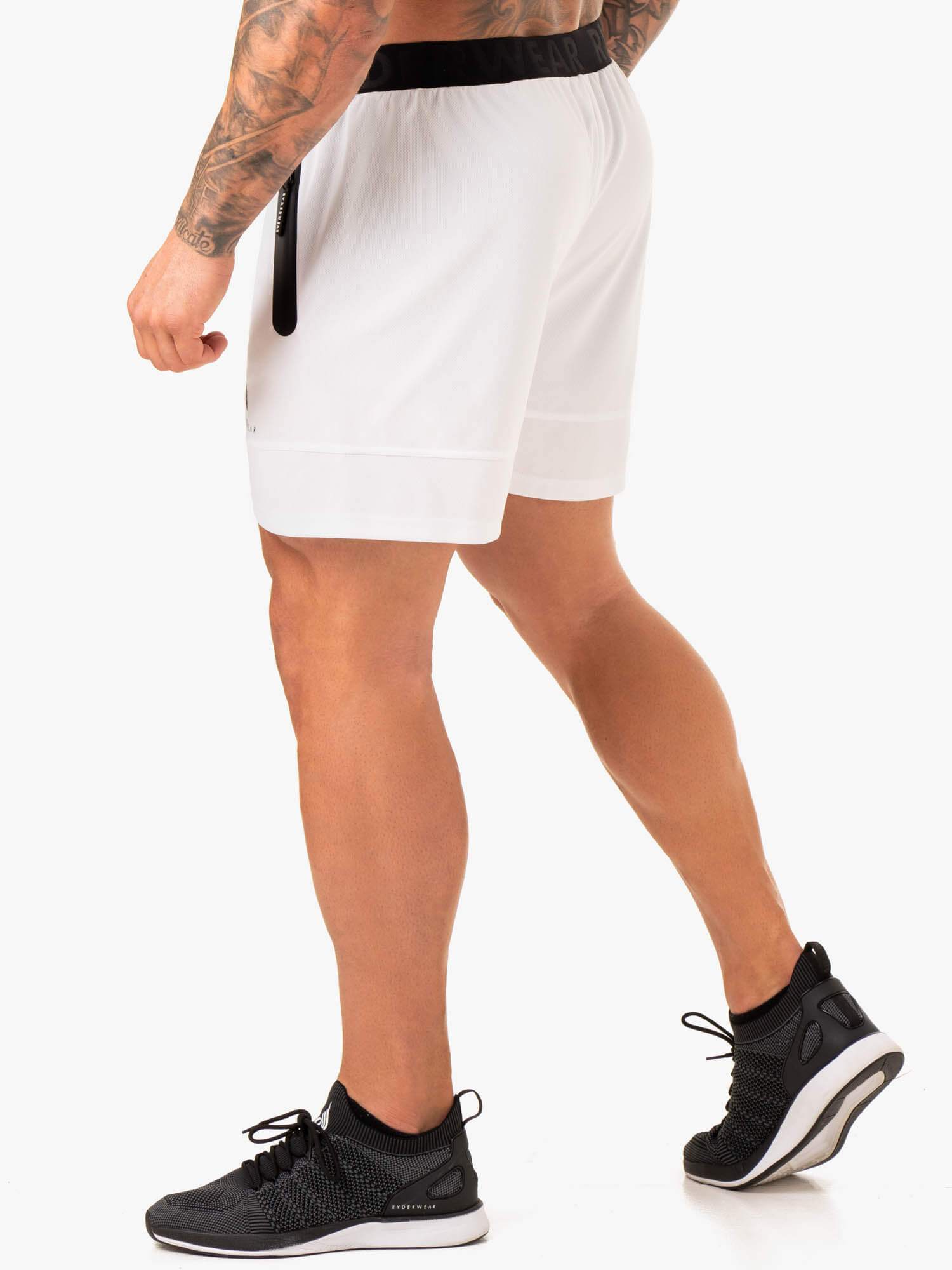 Action Mesh Shorts for Men - White Breathable Athletic Running Shorts | Perfect for Gym, Workout & Outdoor Sports