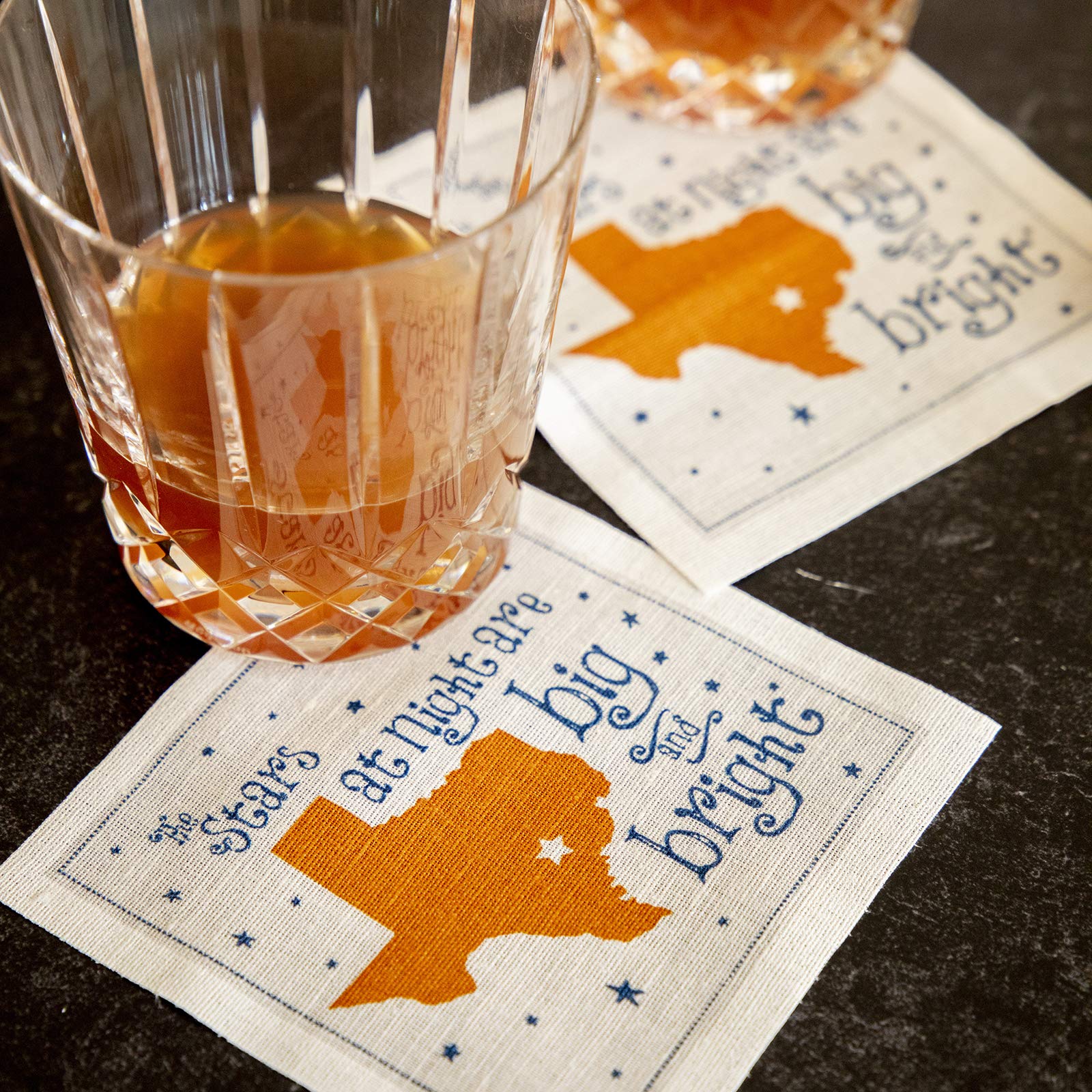 Five Star Napkins Big N' Bright Texas Cocktail Napkins - 50 Count per Roll, 4.5 x 4.5 Inch White Linen Cocktail Napkins for Parties, Weddings & Home Decor