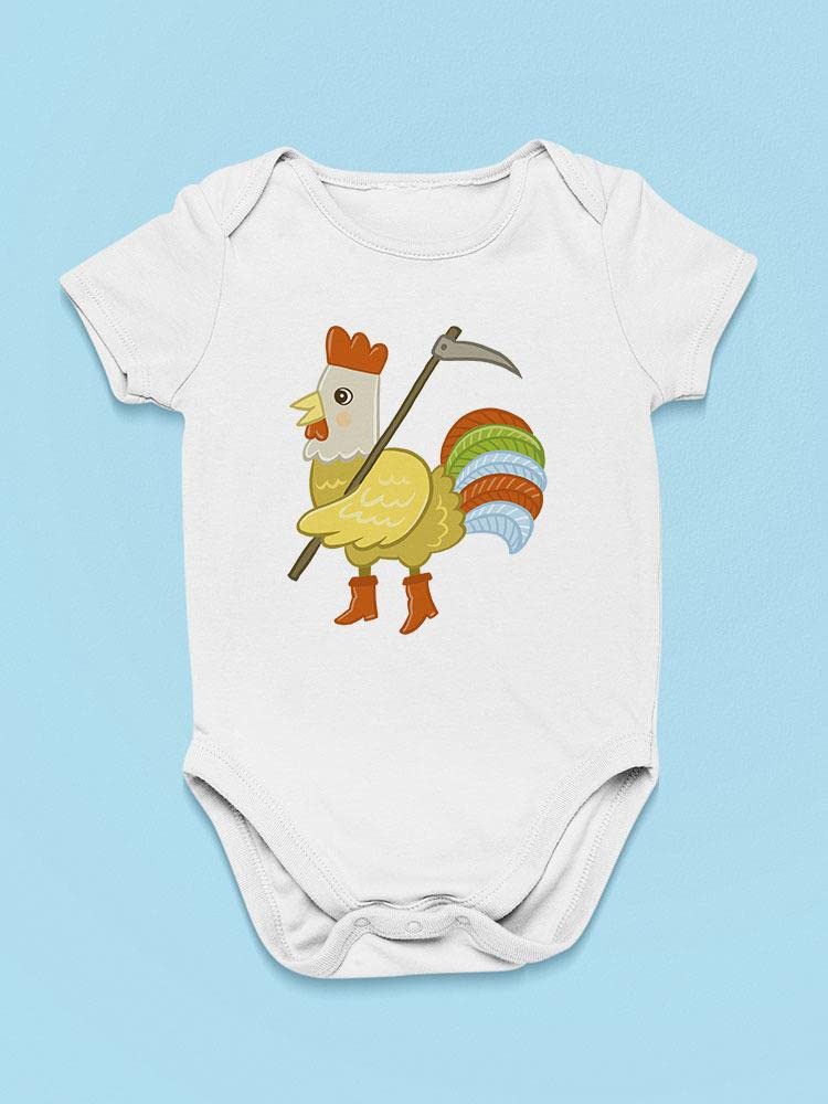 Smartprints Chicken with a Tool Bodysuit - Cute Baby Onesie for Newborns & Infants - Perfect for Playtime, Photo Shoots & First Birthday Outfits