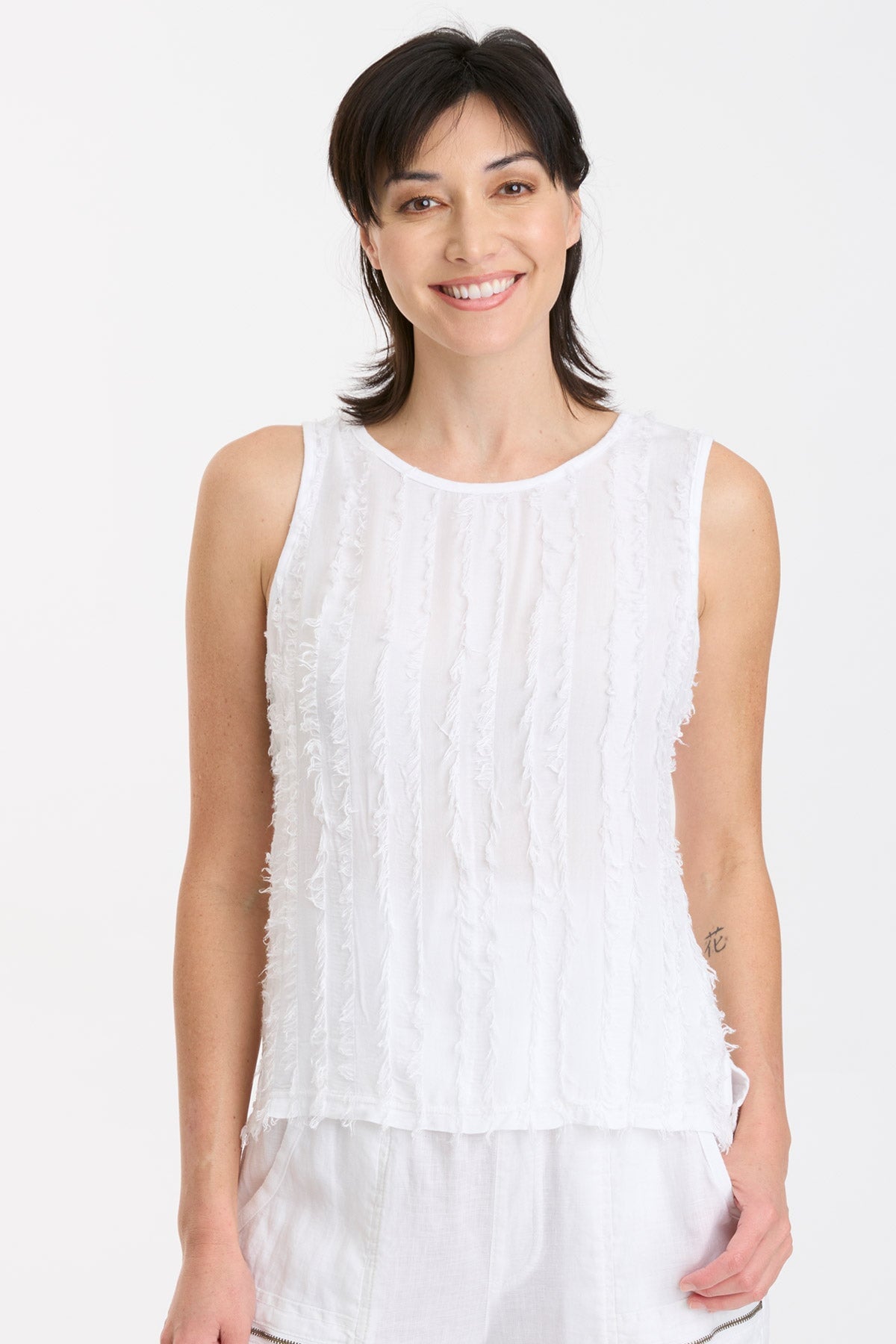 Anja Women's White Tank Top - Soft & Comfortable Casual Wear for Summer, Gym, Yoga, and Everyday Outfits