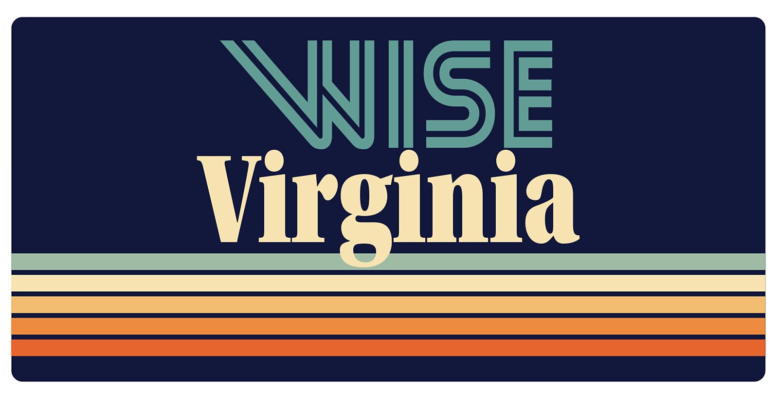 Wise Virginia 5 x 2.5-Inch Retro Fridge Magnet - Vintage Style Decorative Refrigerator Magnet for Home, Office & Dorm Room Decor