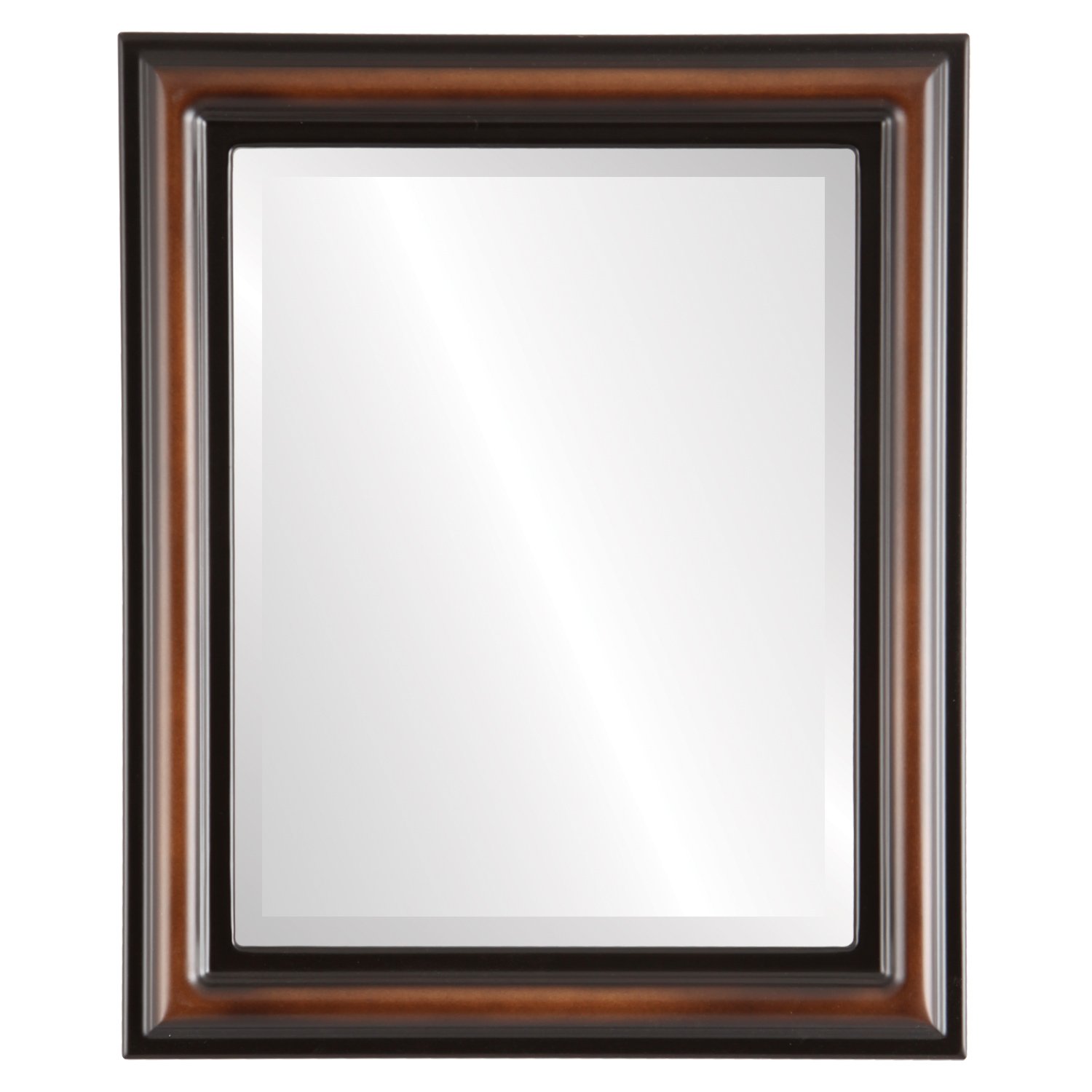 Philadelphia Style Walnut Rectangle Beveled Wall Mirror 26x32 - Elegant Home Decor for Living Room, Bedroom & Entryway